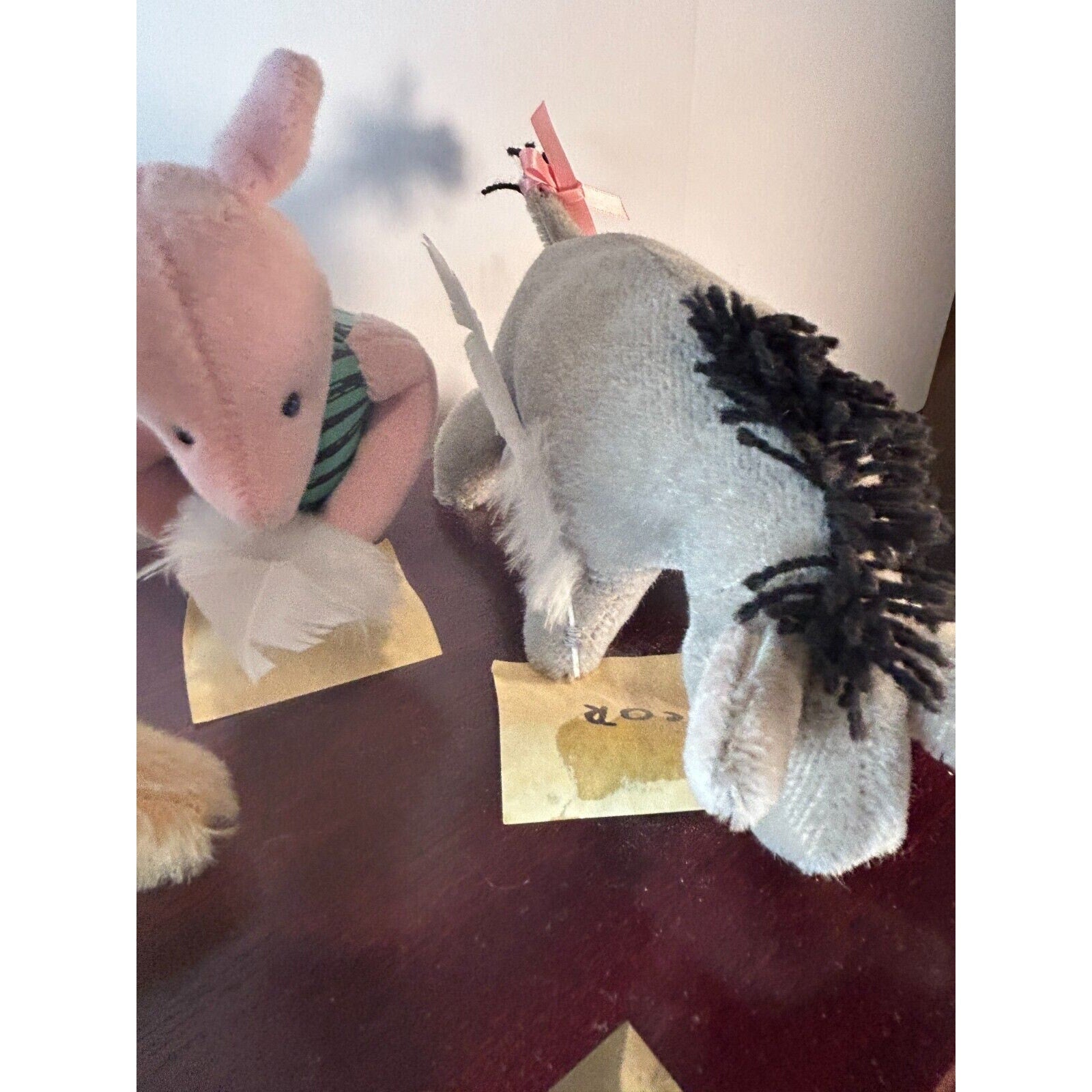 Dean’s Rag Book Pooh Piglet Eeyore Mohair Felt Set Ltd Ed 68/1000 w/ Wood Base
