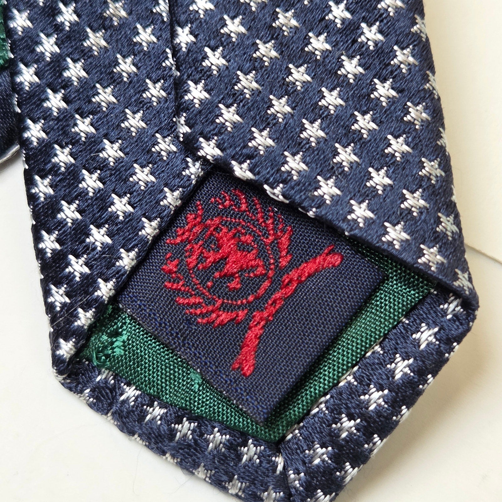 Tommy Hilfiger Silk Tie Lot 3 Navy Blue USA 3.75” Classic Width Contrast Tips