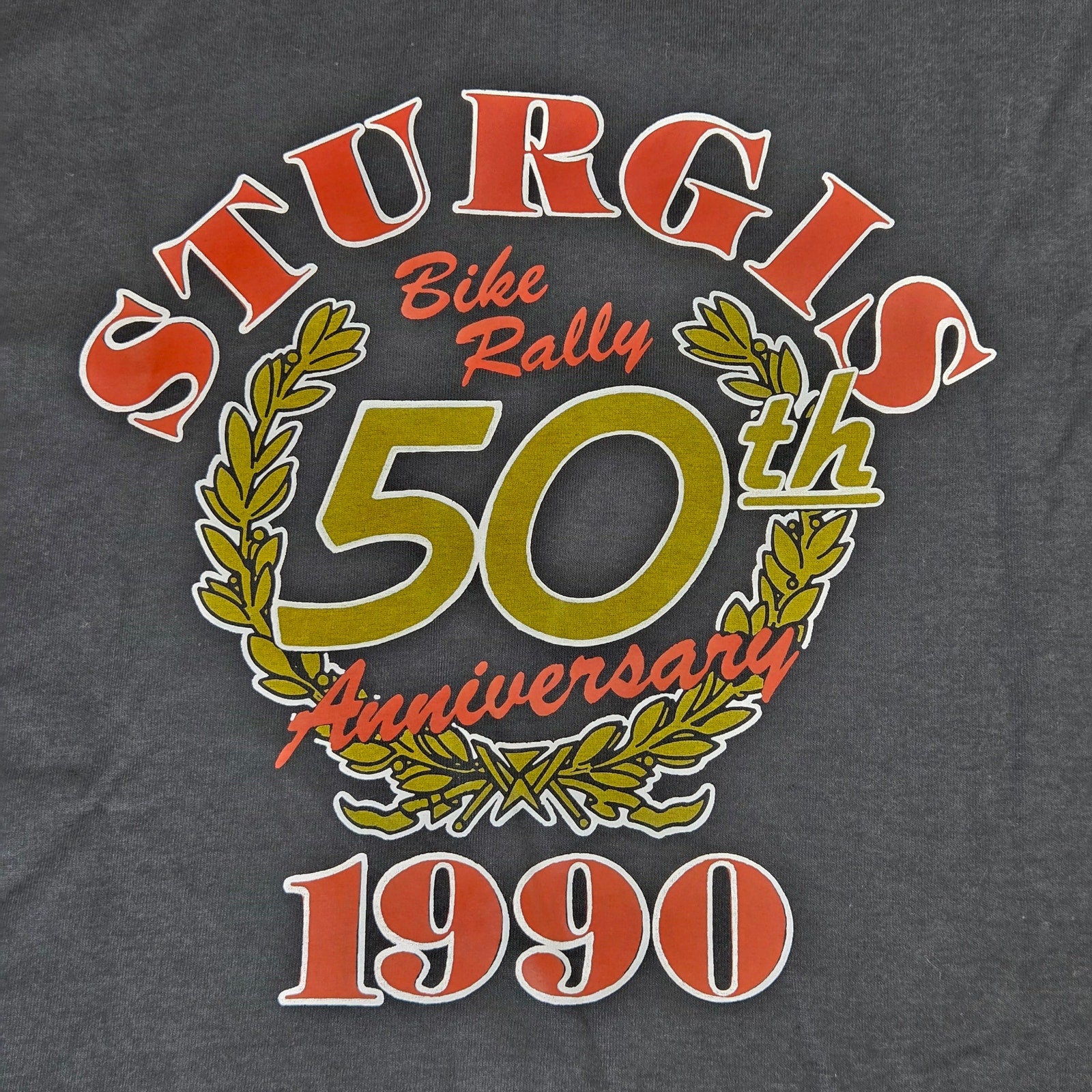 Screen Stars Sturgis 1990 Vintage Tee Shirt XL USA Made Bold Tee Single Stitch