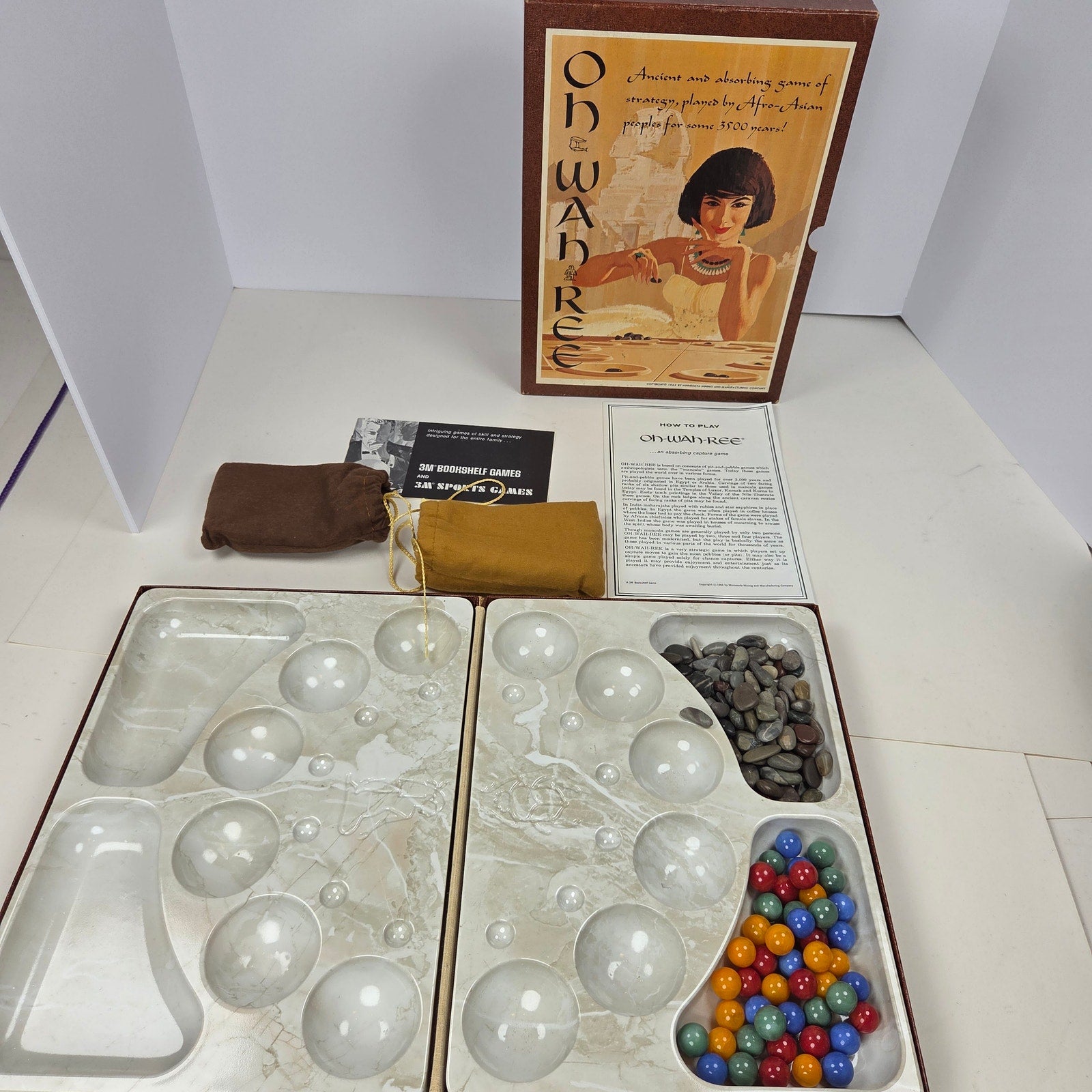 3M Bookshelf Game Oh-Wah-Ree 1966 Complete Mancala Strategy Game Vintage
