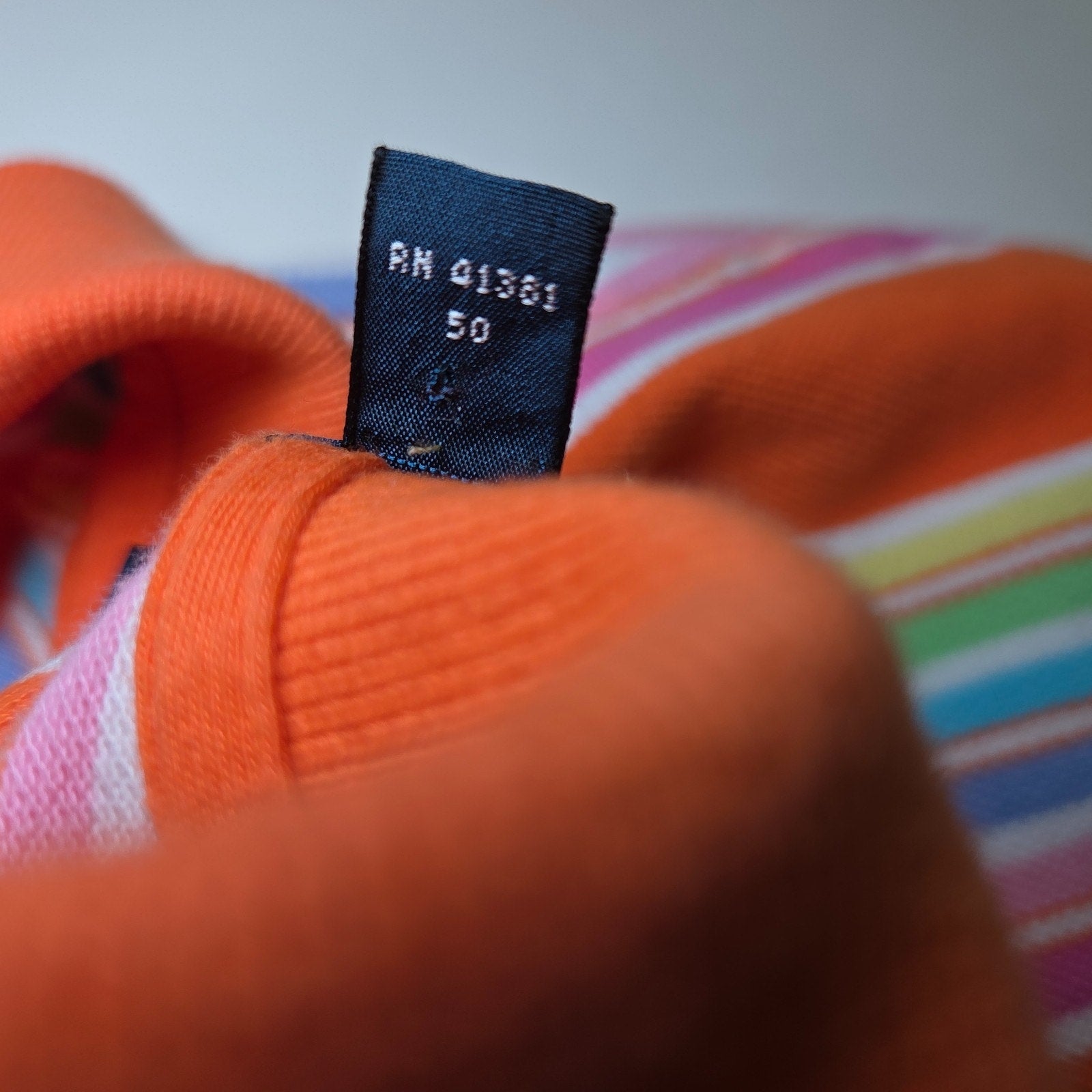 Polo Ralph Lauren XL Custom Fit Stripe Polo Shirt Orange Multicolor Short Sleeve