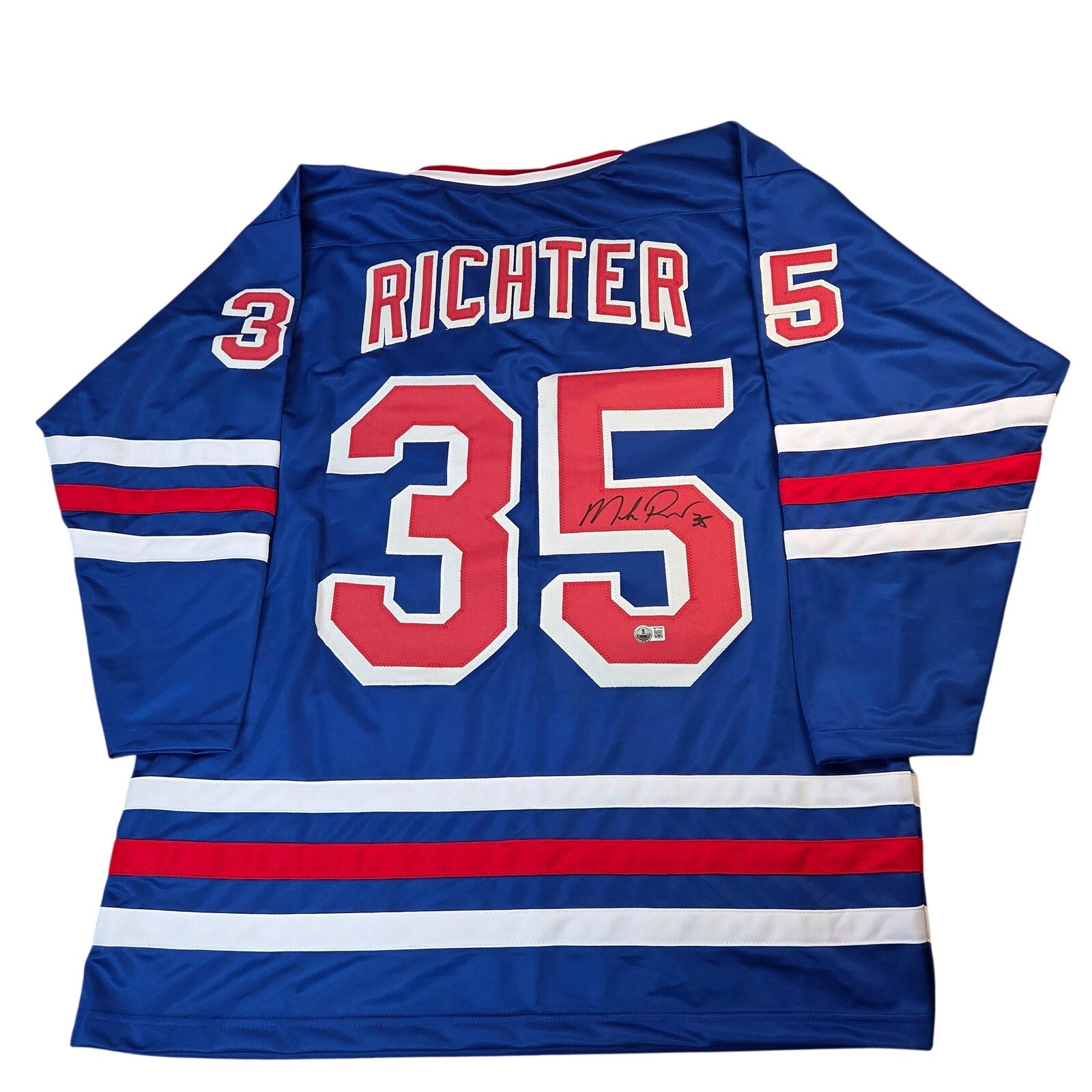 Mike Richter Signed New York Rangers #35 Custom Jersey BAS Witness Auto