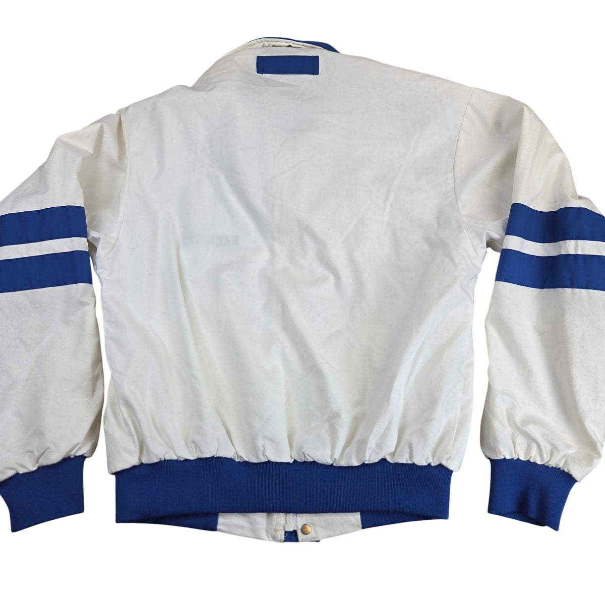 Vintage Swingster Ecolab USA Cotton Bomber Jacket Small White Blue Full Zip