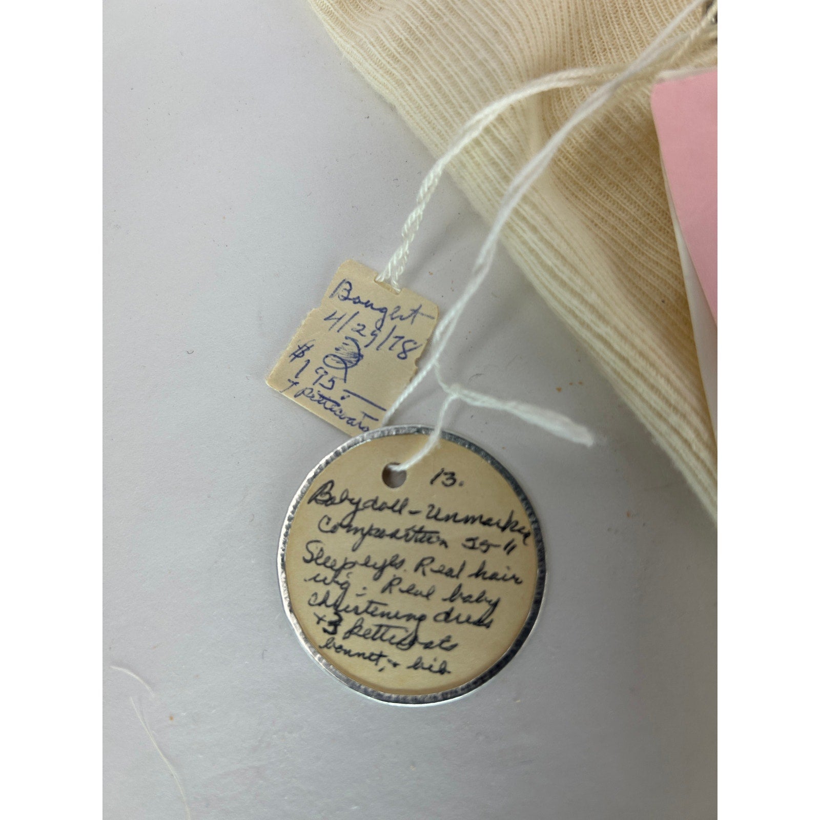 Unmarked 29" Composition Baby Doll c.1915–20s, Sleep Eyes, Human Hair Wig