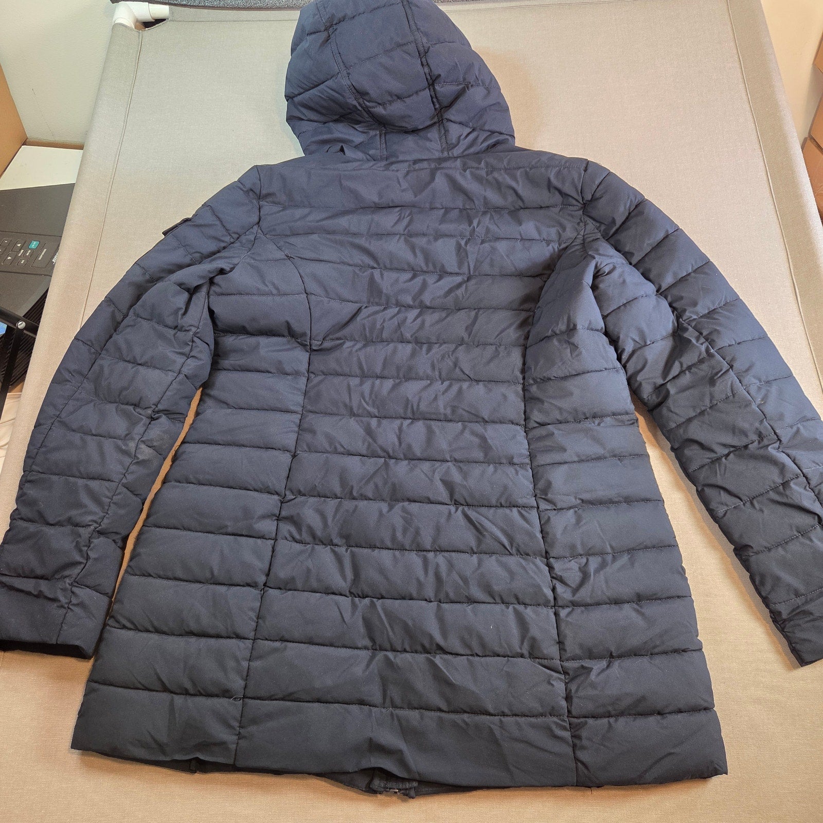 Lauren Ralph Lauren Women’s Long Hooded Puffer Coat Jacket Navy Size Large