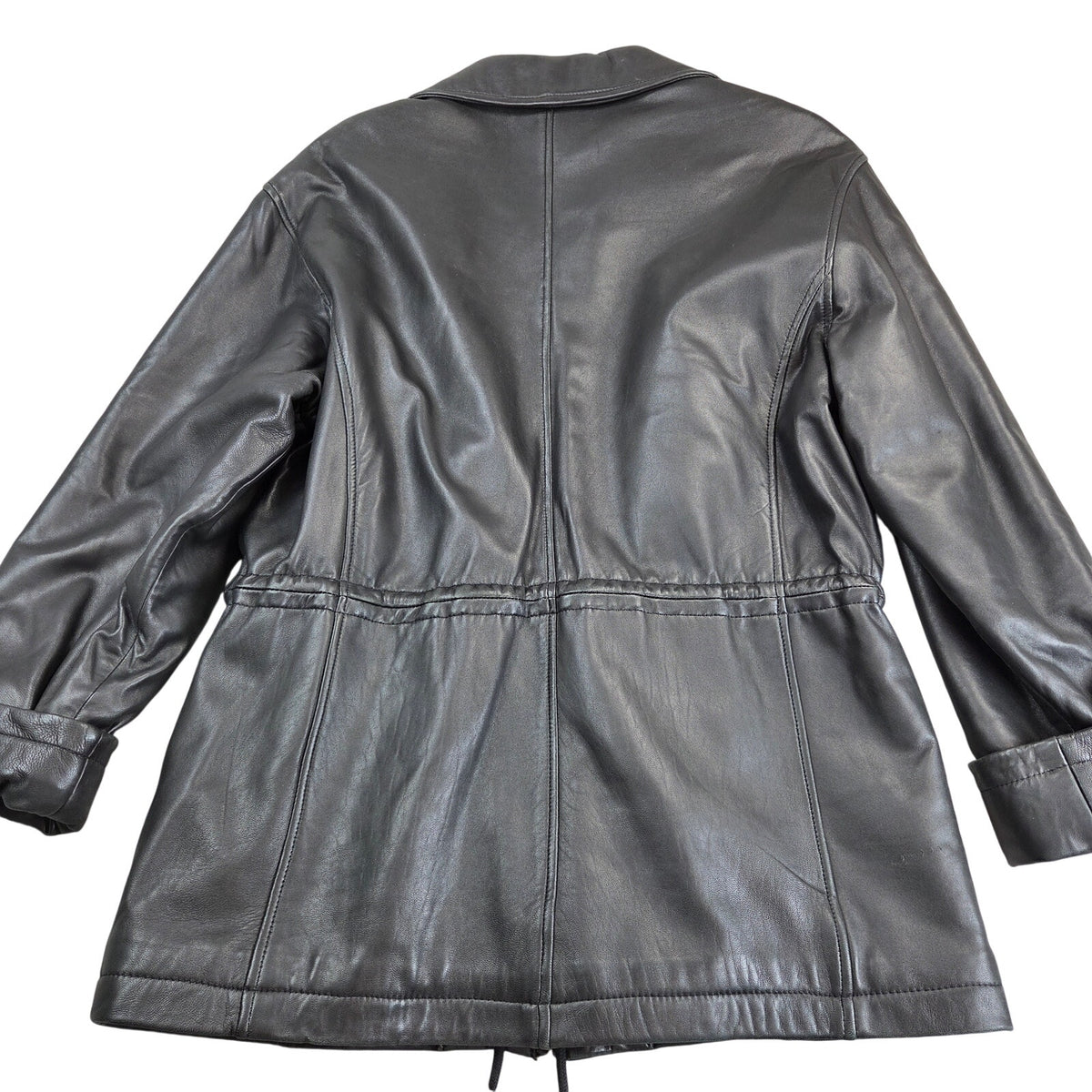 Marc New York Andrew Marc Women's L Black Leather Thermolite Car Coat Jacket