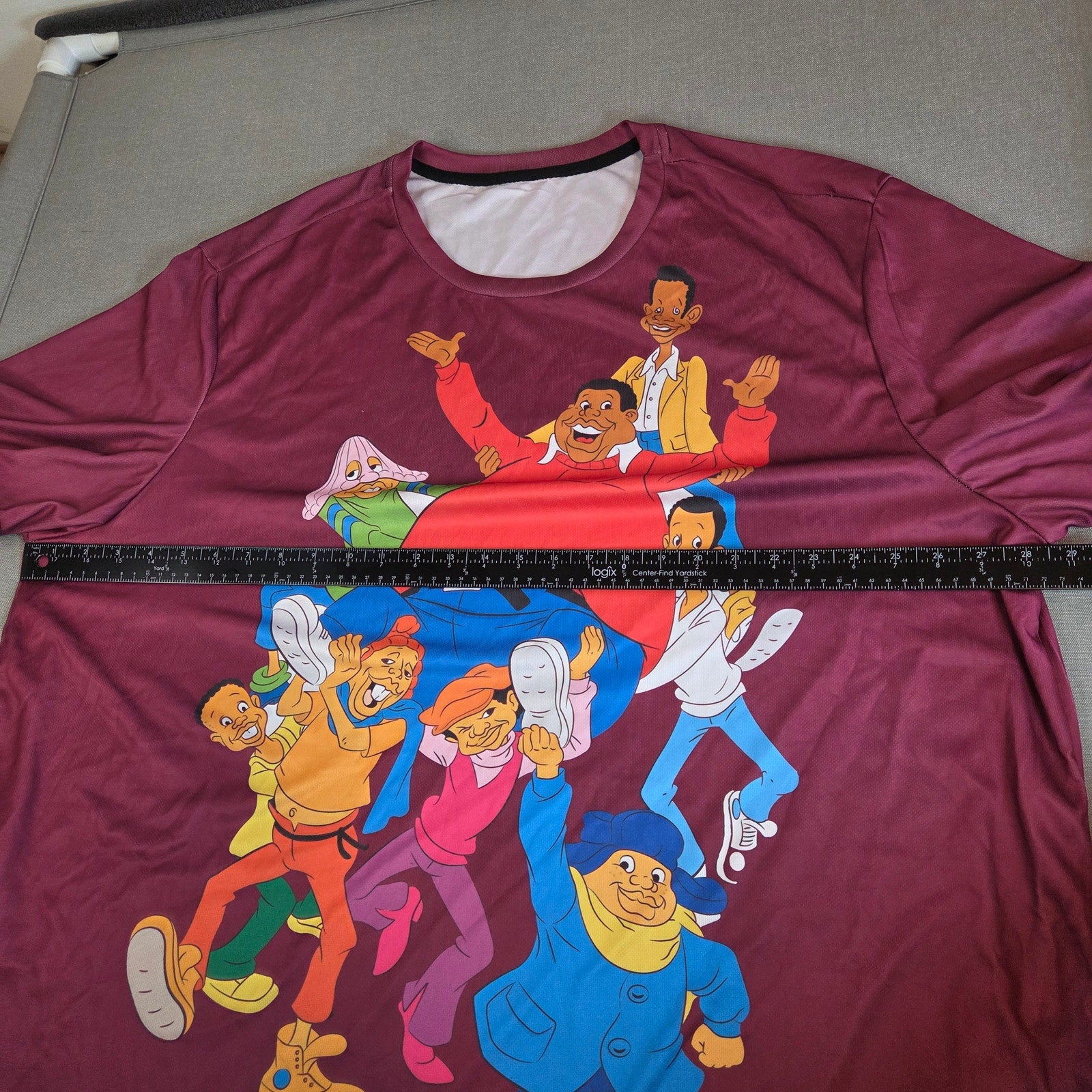 Fat Albert & Friends Fan Made All Over Print Graphic Tee XXL Maroon