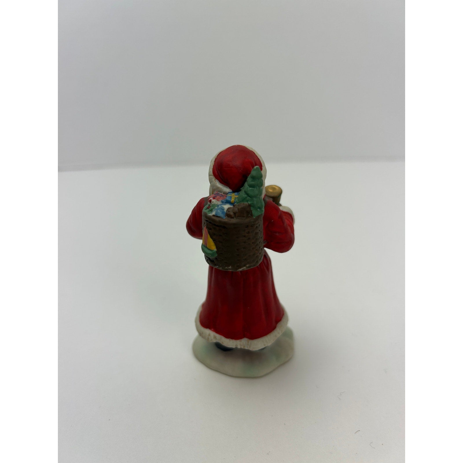 Christmas Traditions 4" Ceramic Santa Figurine Red Coat Hand Painted w Box