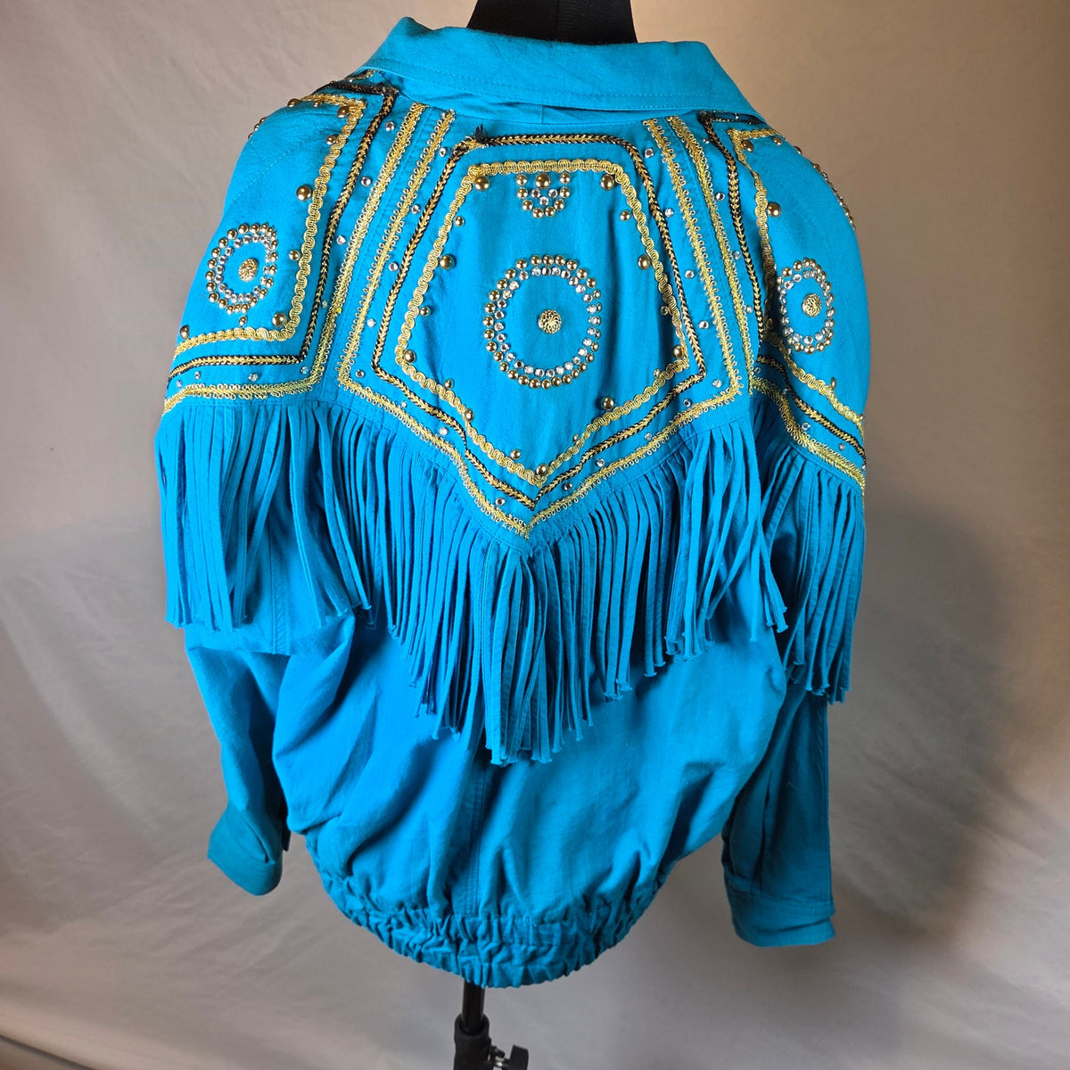 Varda Garfinkel Vintage 80s Western Fringe Beaded Rodeo Jacket Women's L