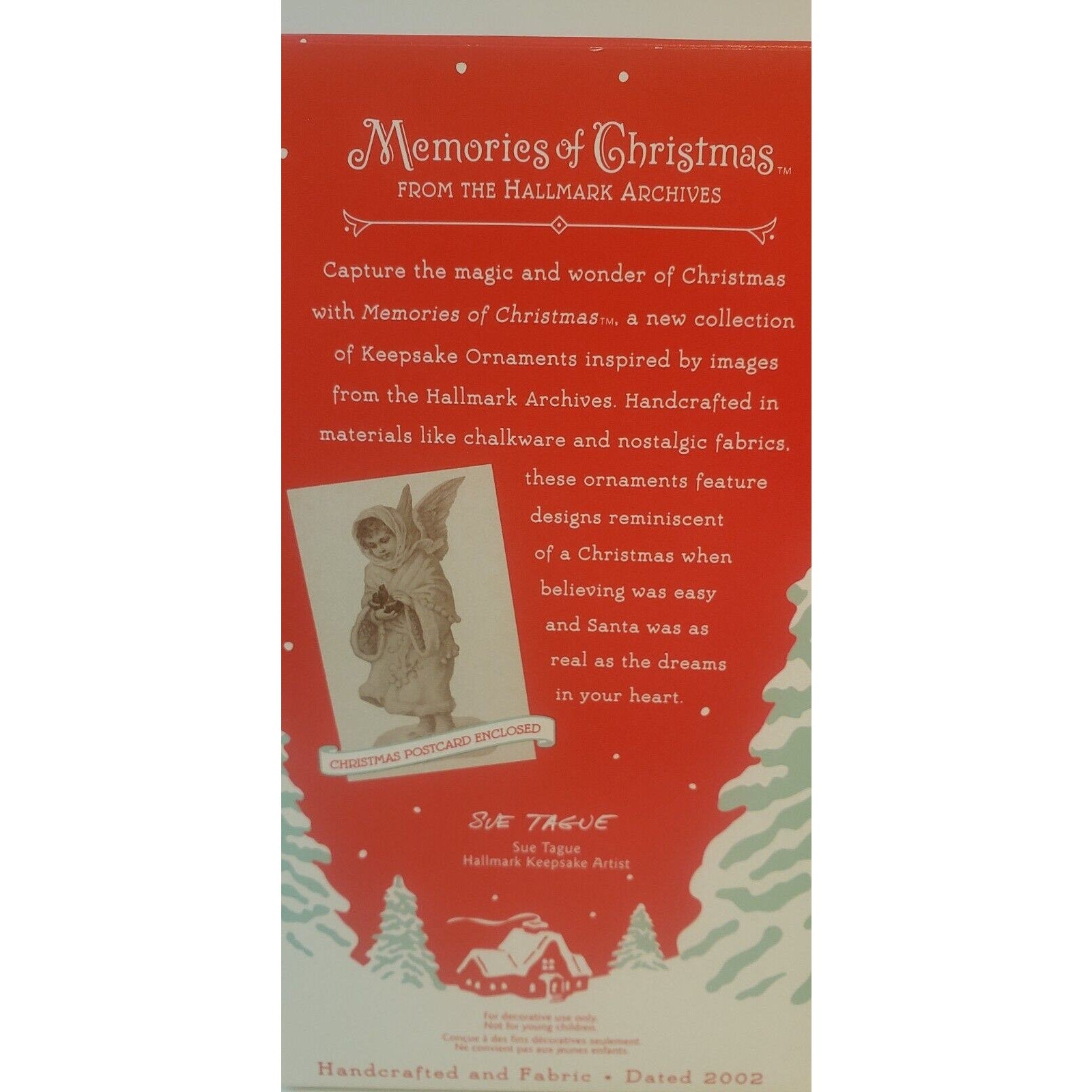 Hallmark Ornaments Memories of XMAS Gentle Angel & A Winter's Ride 2002