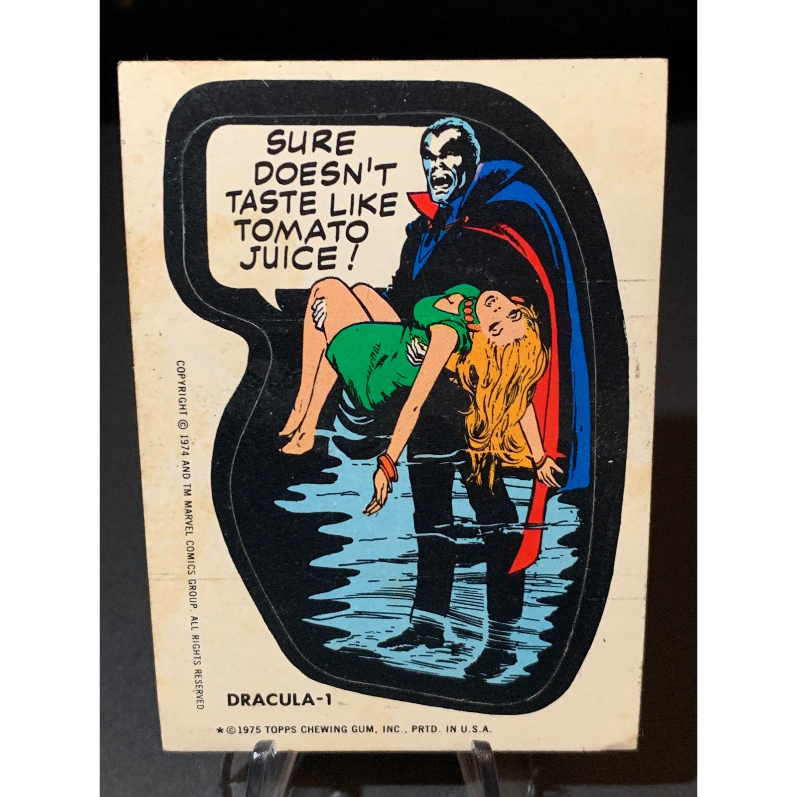 1975 Topps Marvel Comic Book Heroes Stickers Dracula 1 Dracula 2 Lot