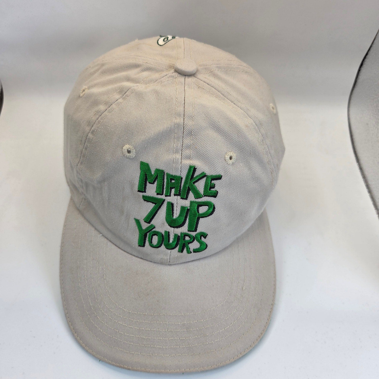 Captive Make 7 Up Yours 7UP Adjustable Strapback Promo Hat OSFA Cap Beige
