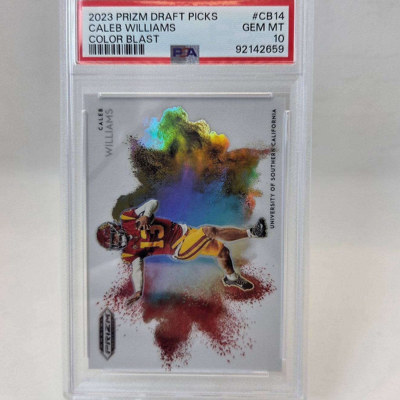 2023 Panini Prizm Draft Picks Caleb Williams Color Blast PSA 10 Gem Mint