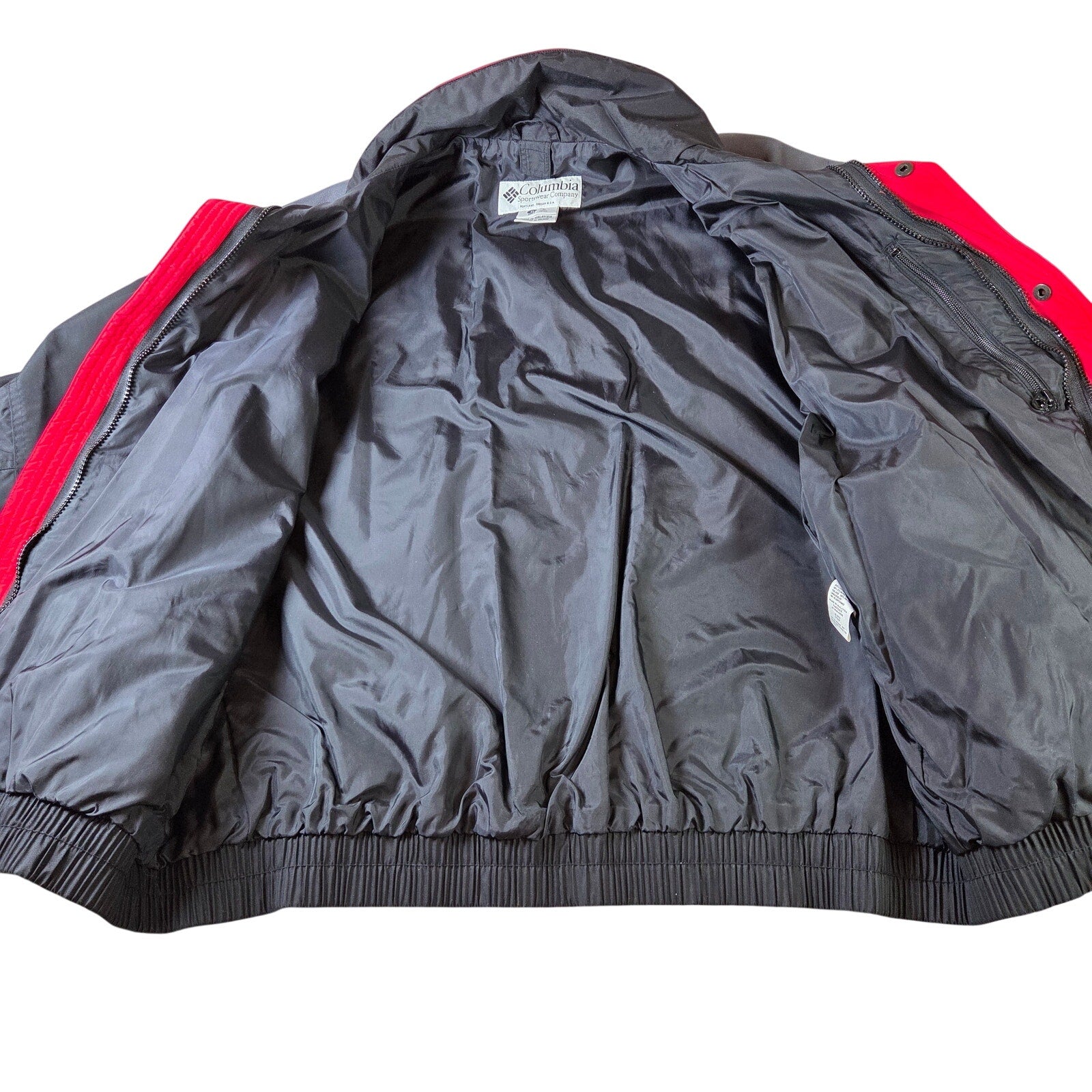 Columbia Bugaboo Jacket Mens XL Gray Red Nylon Shell Only Vintage