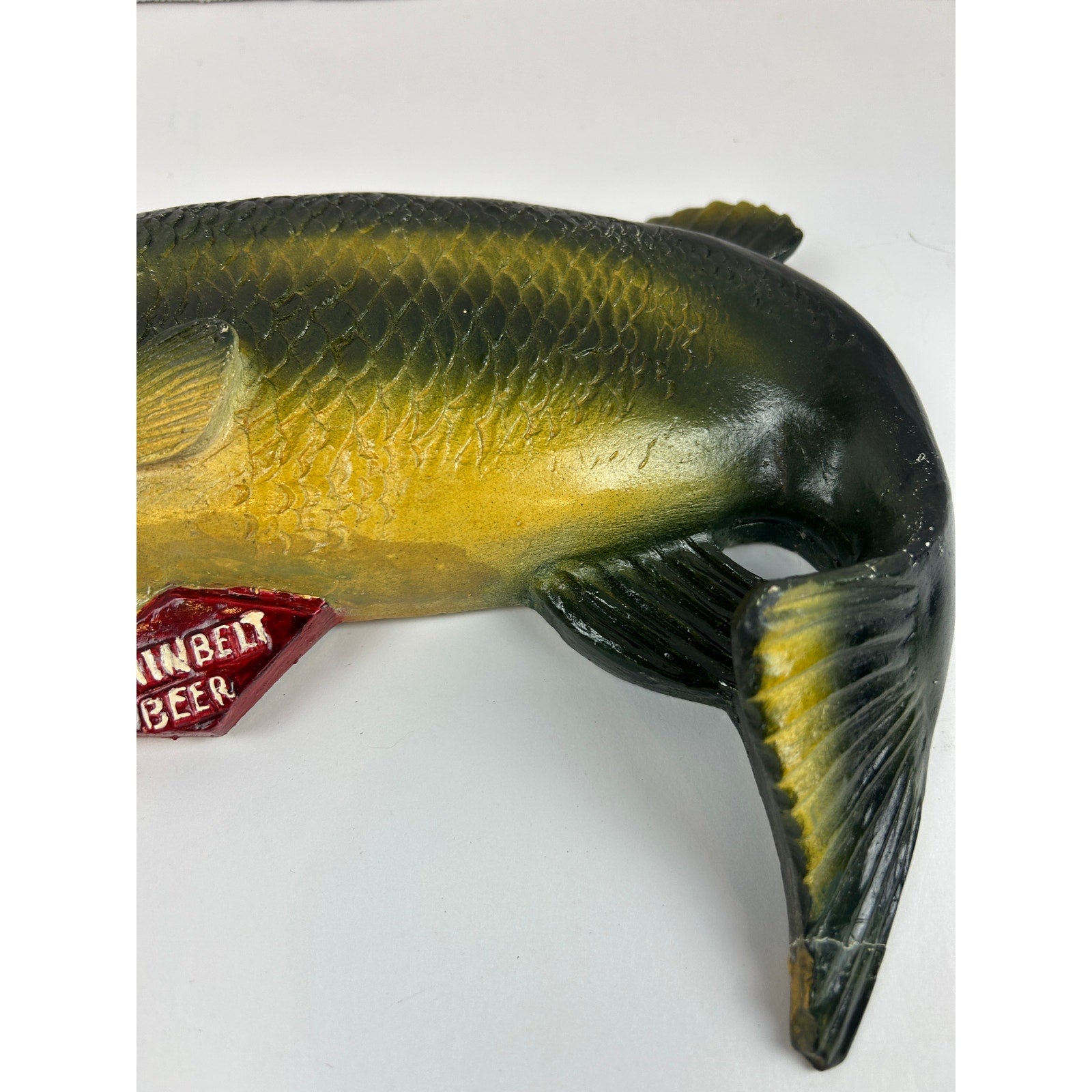 Rare Grain Belt Beer Chalkware Fish Plaque Vintage 1950s Breweriana Sign