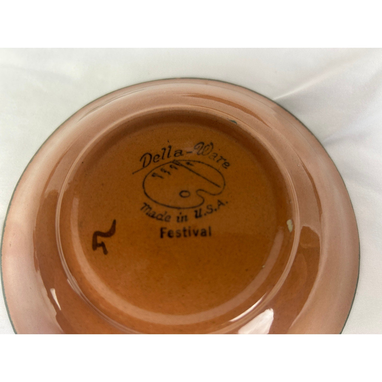 Vintage Della Ware Festival Fruit Bowls Set 5 Hand Painted USA
