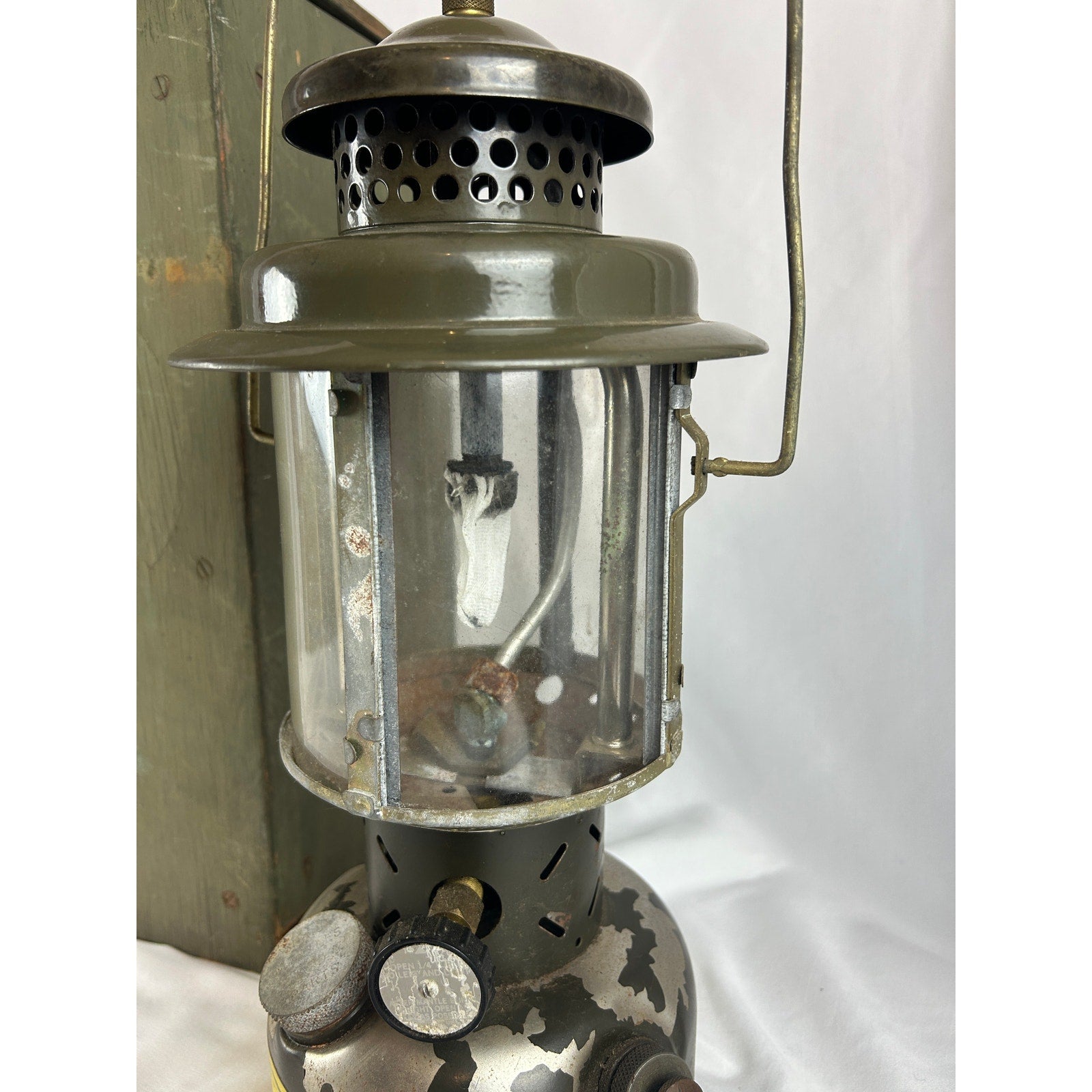 US Military 1963 SMP Lantern With Original Wood Crate Camping Light