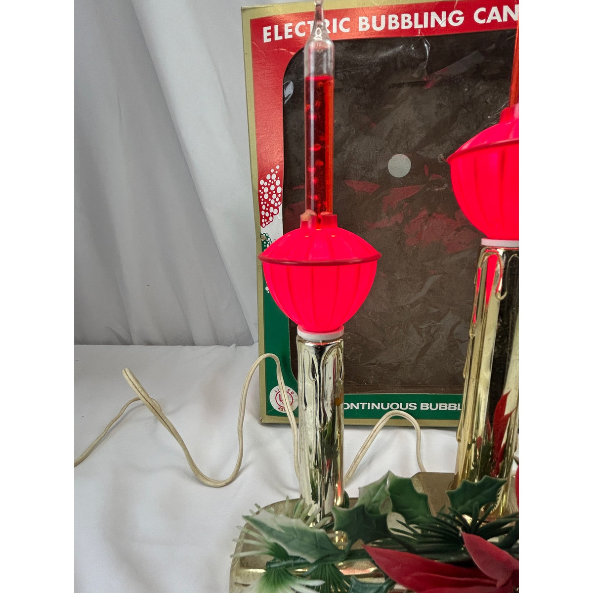 Vintage ACLA 3 Bubble Light Candolier Christmas Centerpiece Cat 379 Original Box