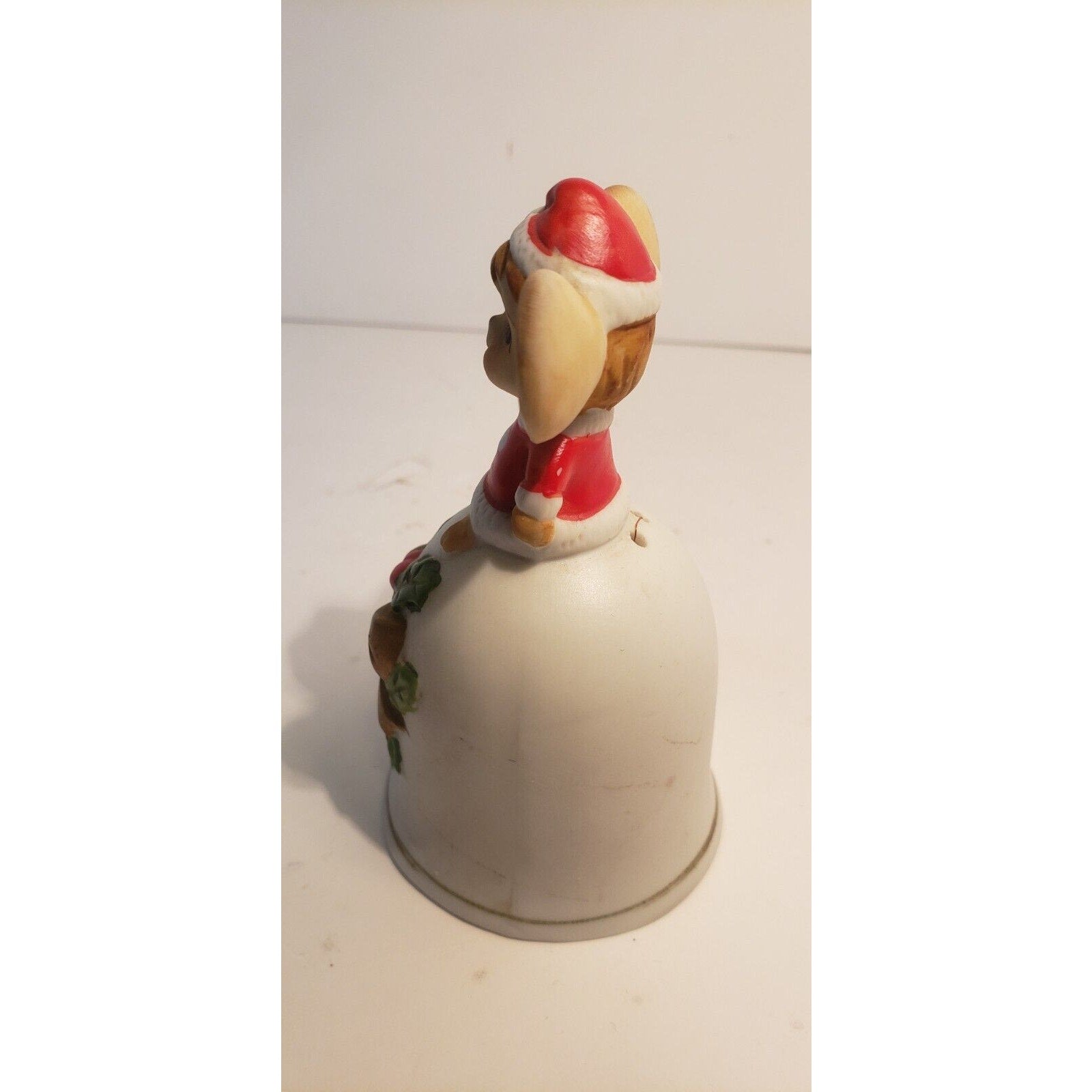 Vintage Christmas Ceramic Bell - mouse holding candy cane