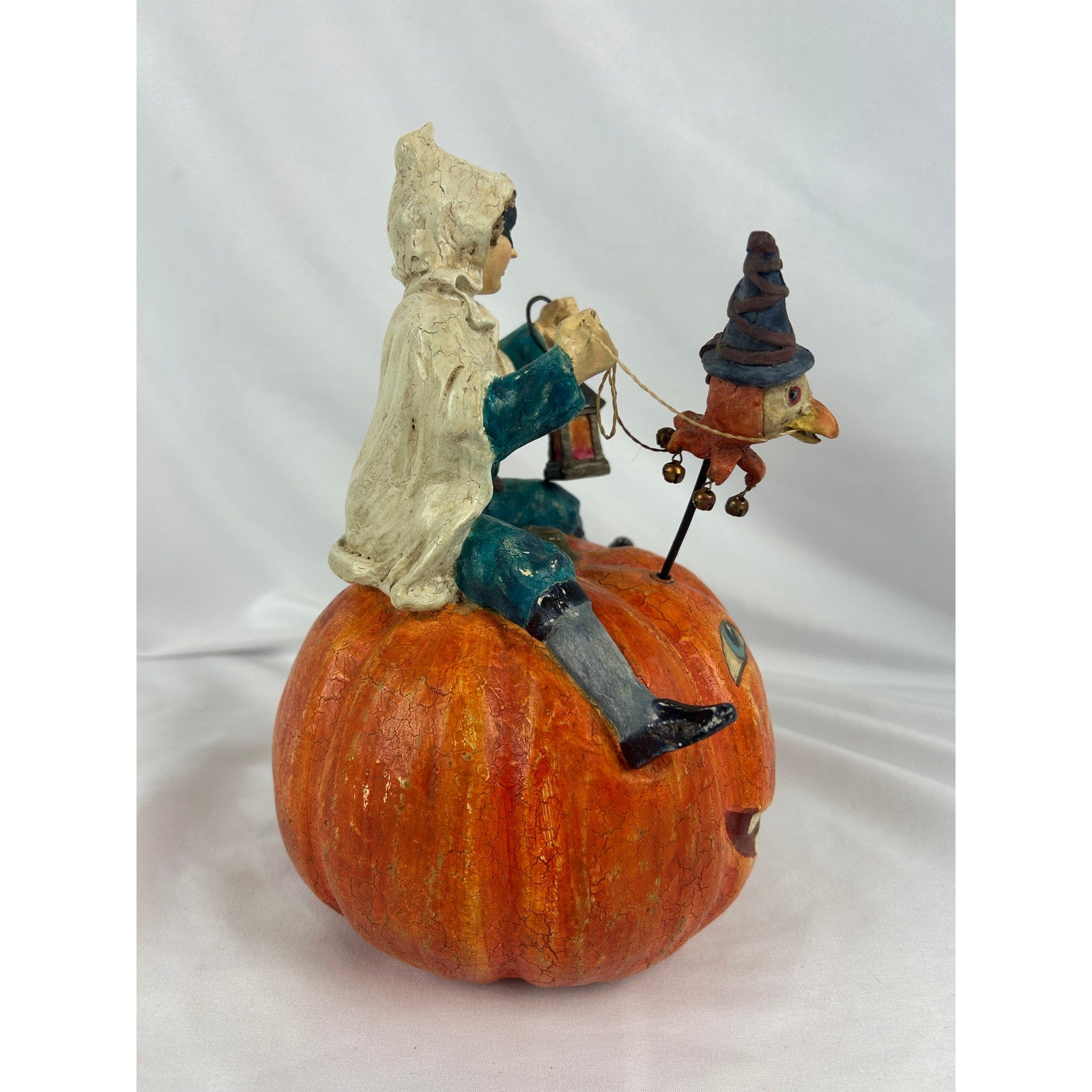 Bethany Lowe Designs Halloween Pumpkin Rider Lantern Figure Folk Art