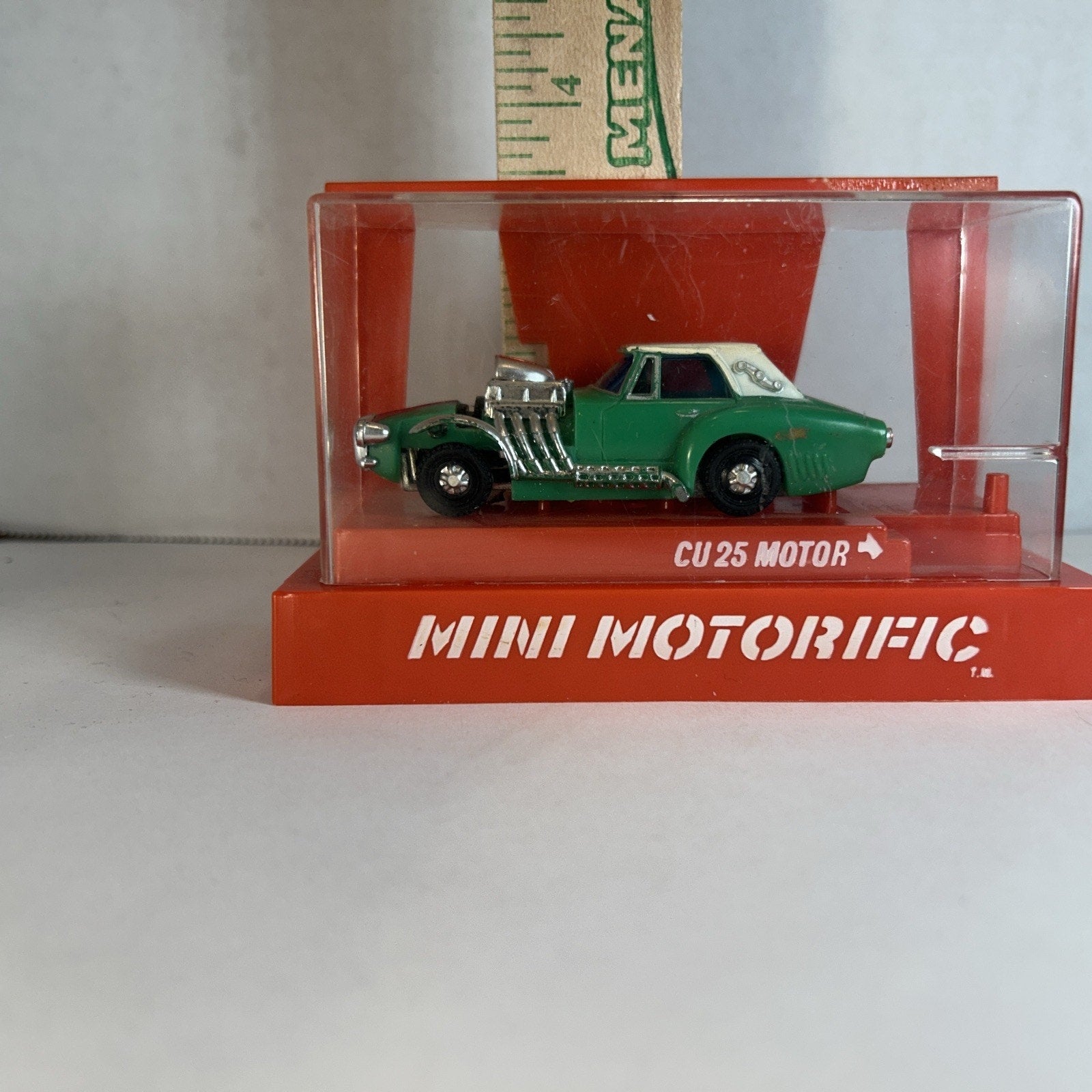 1960s Mini Motorific Dragster Hot Rod #CZ-3287 Car w/ Original Display Case