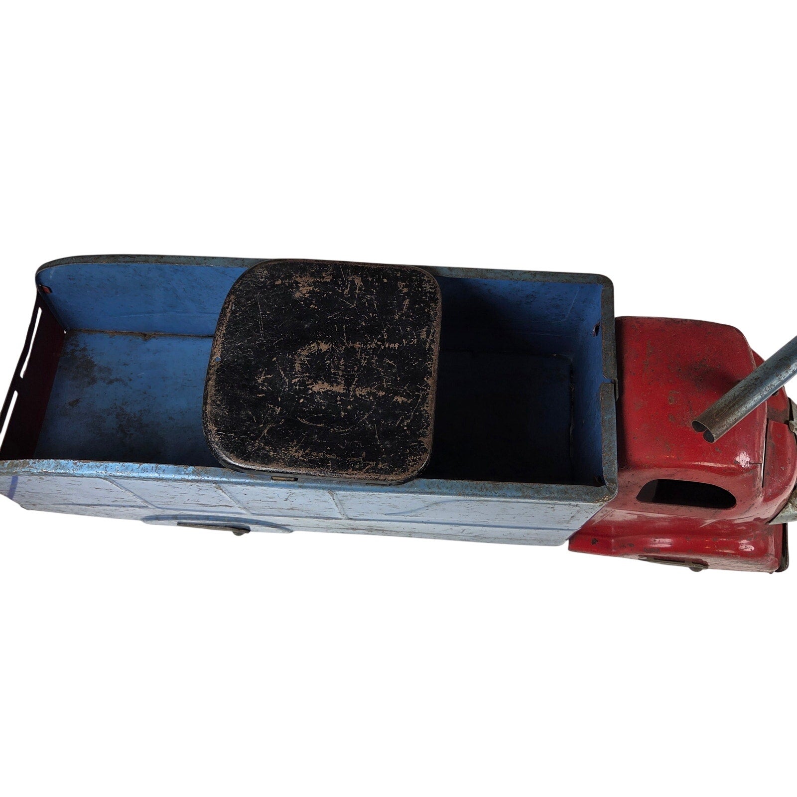 Louis Marx Ride On Toy Truck Vintage Pressed Steel Snap Mascot Graphic