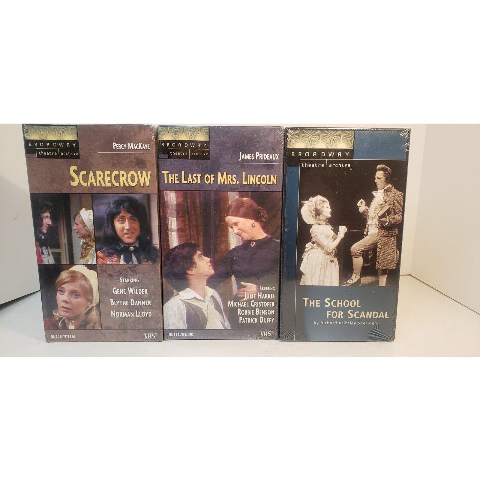 Broadway Theatre Archive VHS Lot 3 Sealed Scarecrow Gene Wilder + 2 More OOP