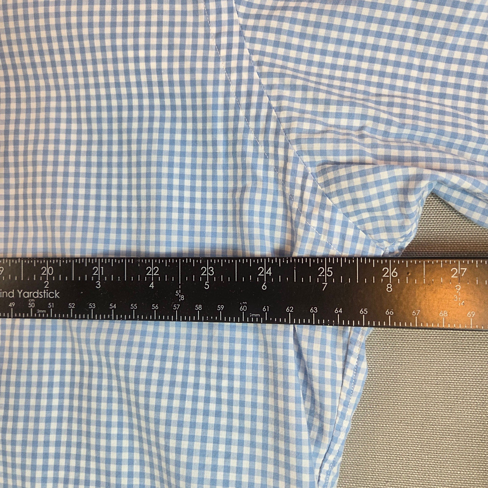 Ralph Lauren Blake Blue Check Short Sleeve Button Down Shirt L Cotton