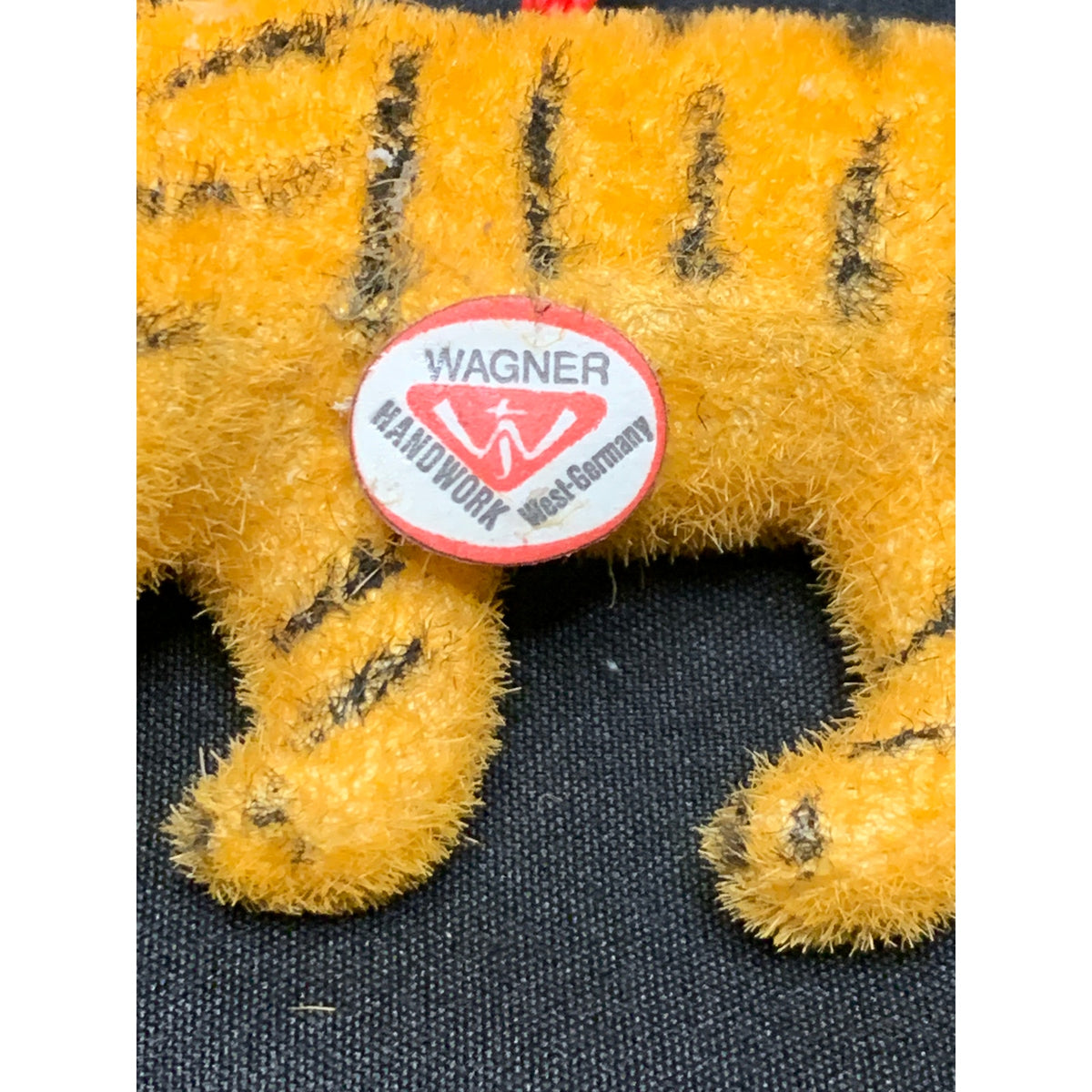 Vintage Wagner Handwork Flocked Tiger Figurine West Germany 1966-1983