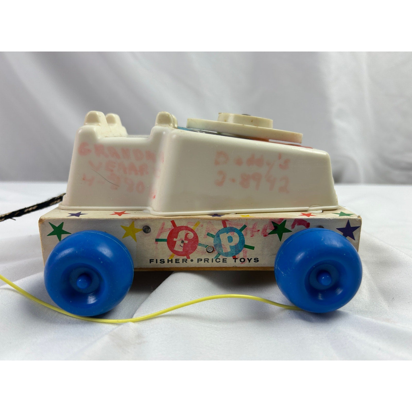Vintage Fisher Price Chatter Telephone 747 Pull Toy 1960s USA