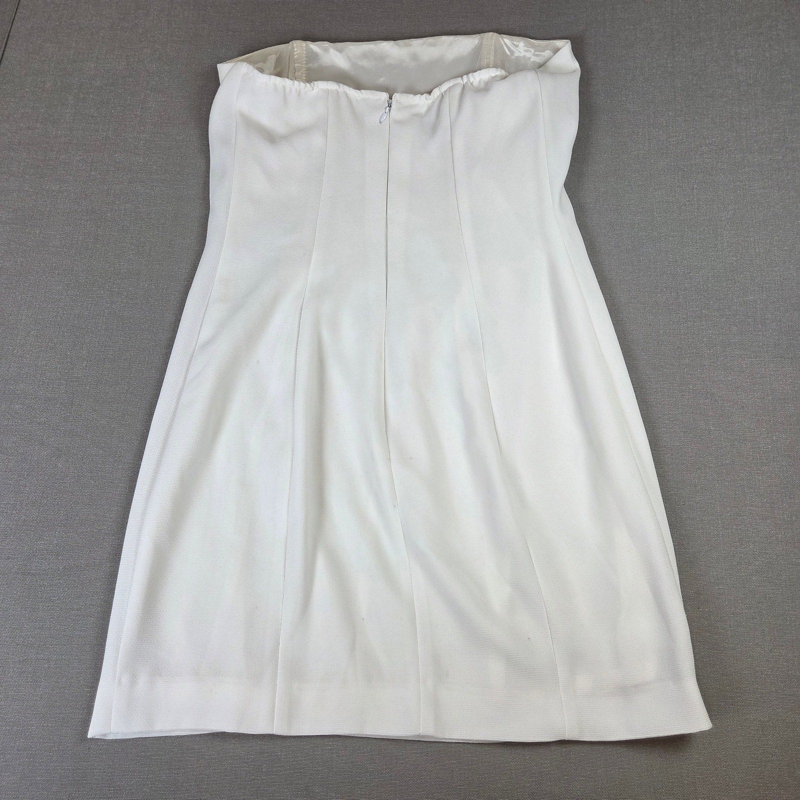 Hugo Buscati White Strapless Mini Dress USA Womens Size 10 Y2K Vintage