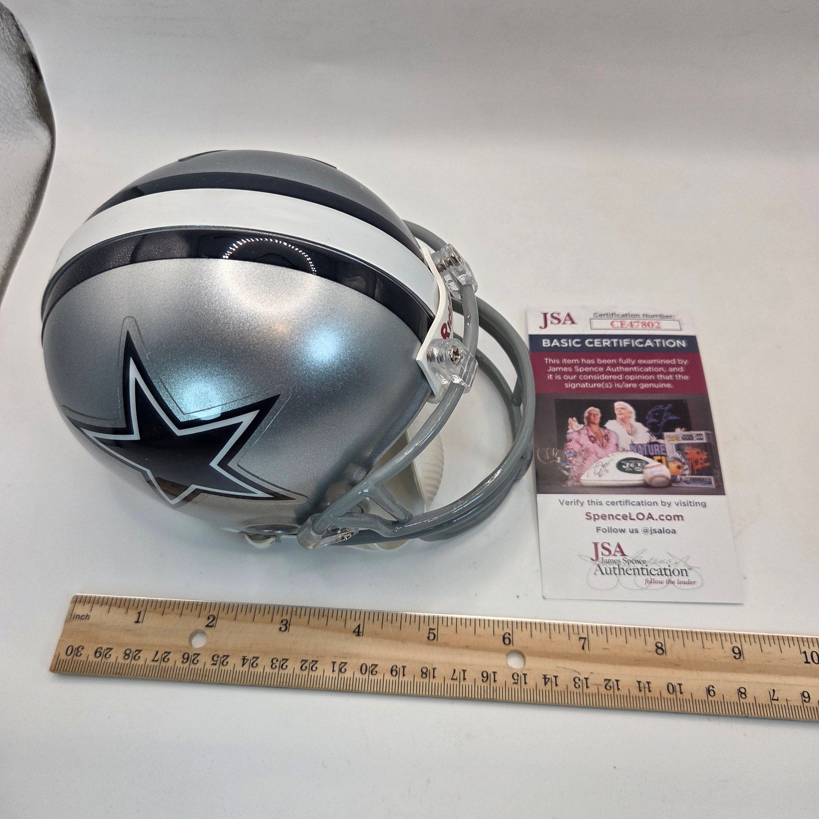 Dallas Cowboys Mini Helmet Troy Aikman Autographed w/ JSA COA