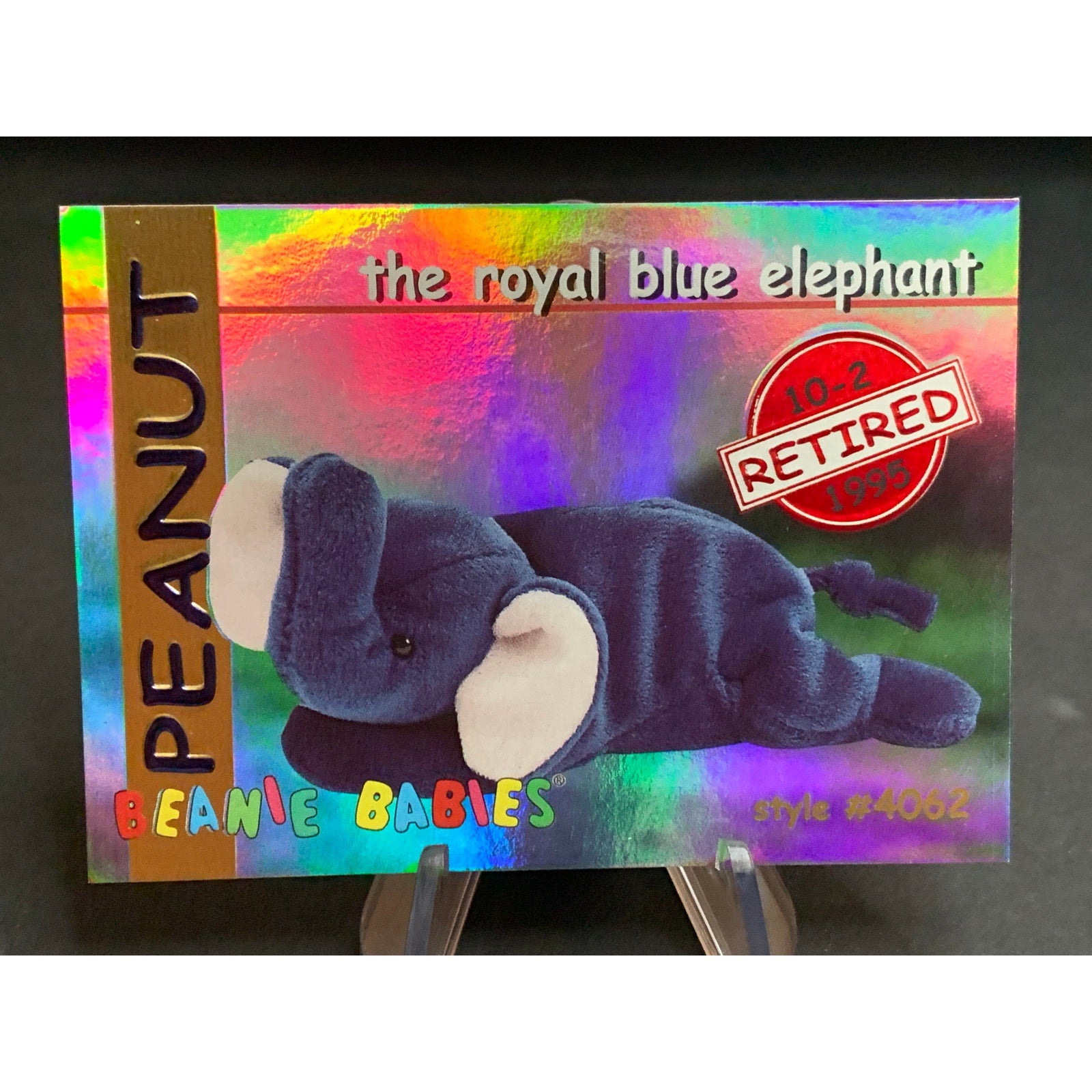 1998 Ty BBOC Series 1 Red Retired Peanut the Royal Blue Elephant