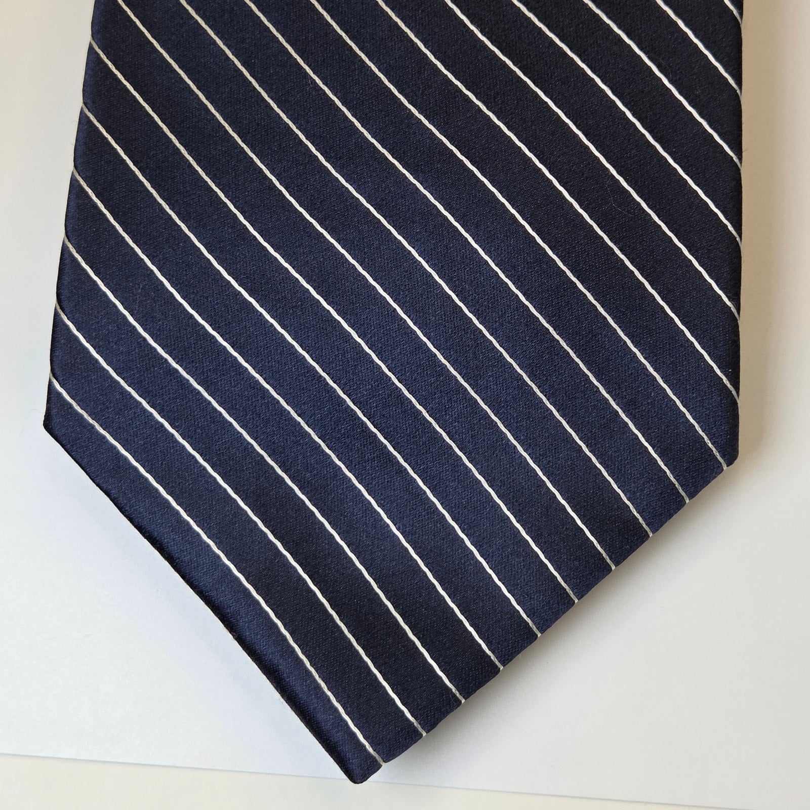 Tommy Hilfiger Silk Tie Lot 3 Navy Blue USA 3.75” Classic Width Contrast Tips