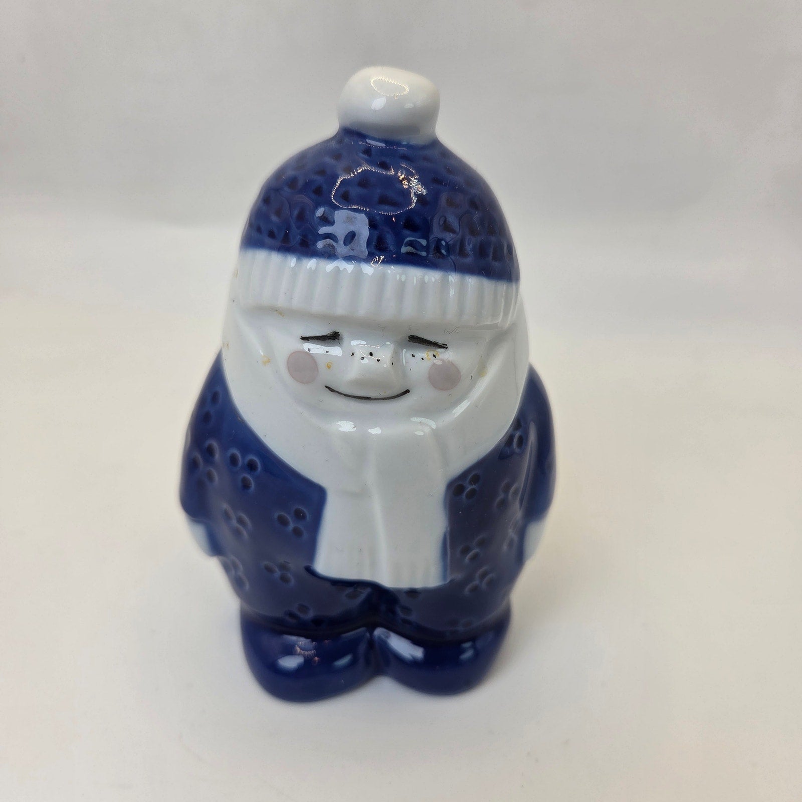 Porsgrund Norway Hand Painted Winter Figures Pair 4.5” Holiday Decor