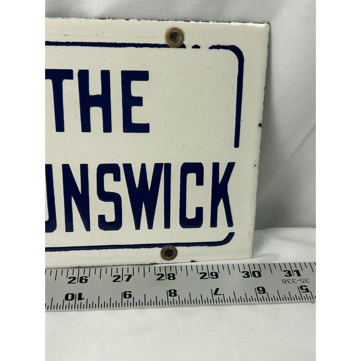 Piedmont Cigarettes Brunswick Billiards Porcelain Advertising Sign 30 Inch