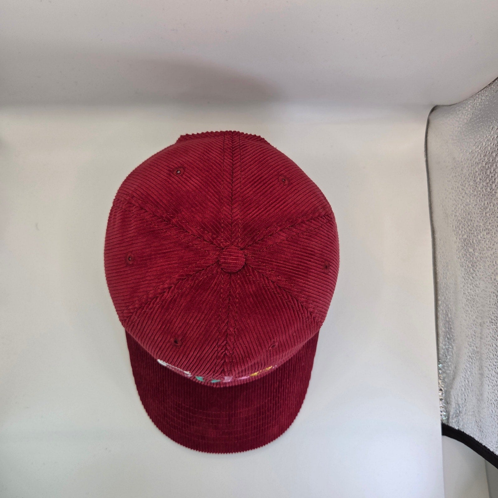 Coca Cola Red Corduroy Hat Multicolor Coke Logo Adjustable Strapback Cap