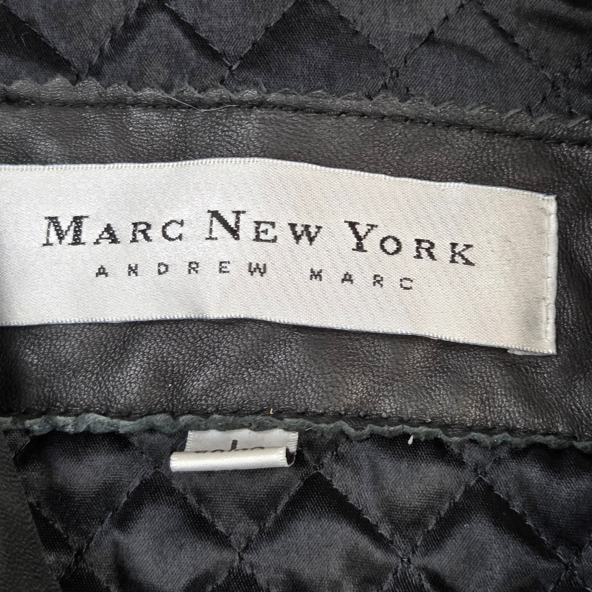Marc New York Andrew Marc Women's L Black Leather Thermolite Car Coat Jacket