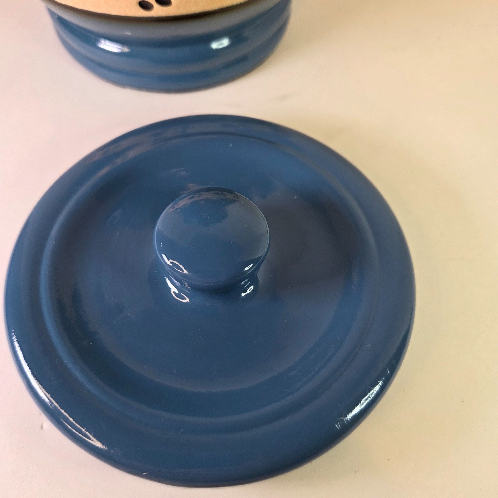 7" Blue Paw Print Ceramic Urn