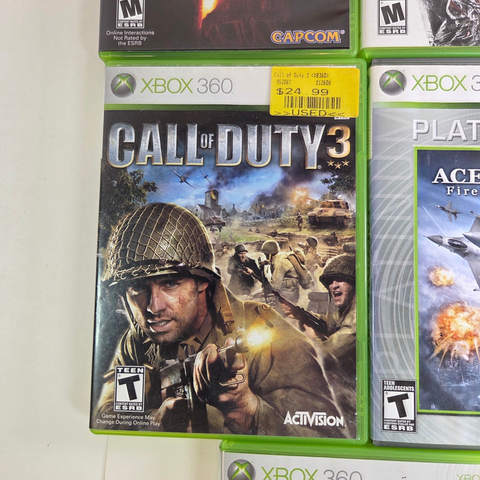 Xbox 360 Lot of 5 Games Shooter Action Adventure Bundle COD3 Res. Evil + more