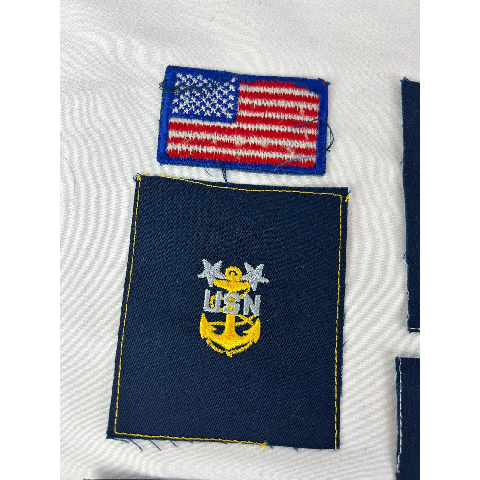 Vintage US Navy Patch Lot Rating Badges Flag Anchor Insignia 9pc