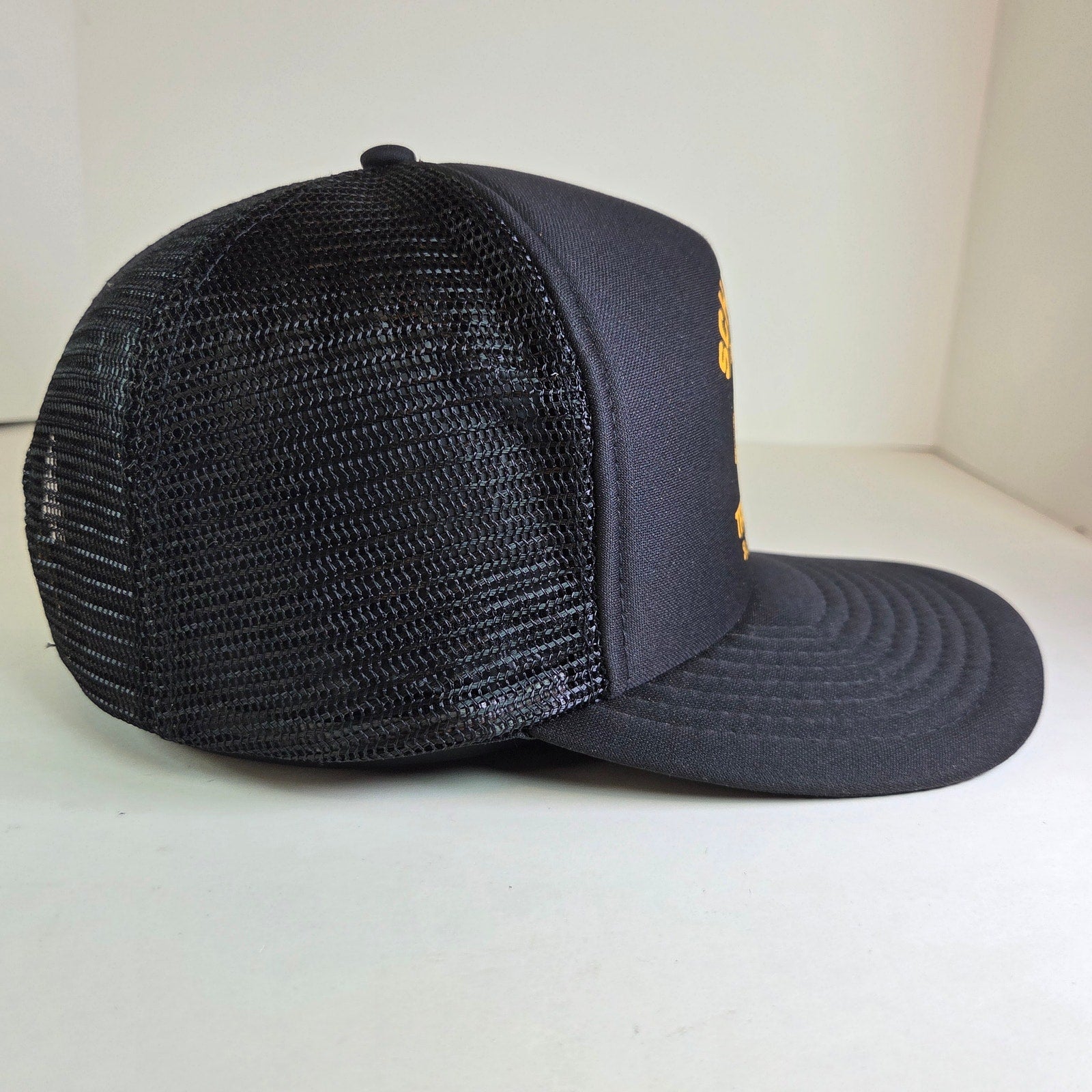 Vintage Scherer & Sons Trucking Hat St. Joseph MN Black Foam Mesh Snapback Promo