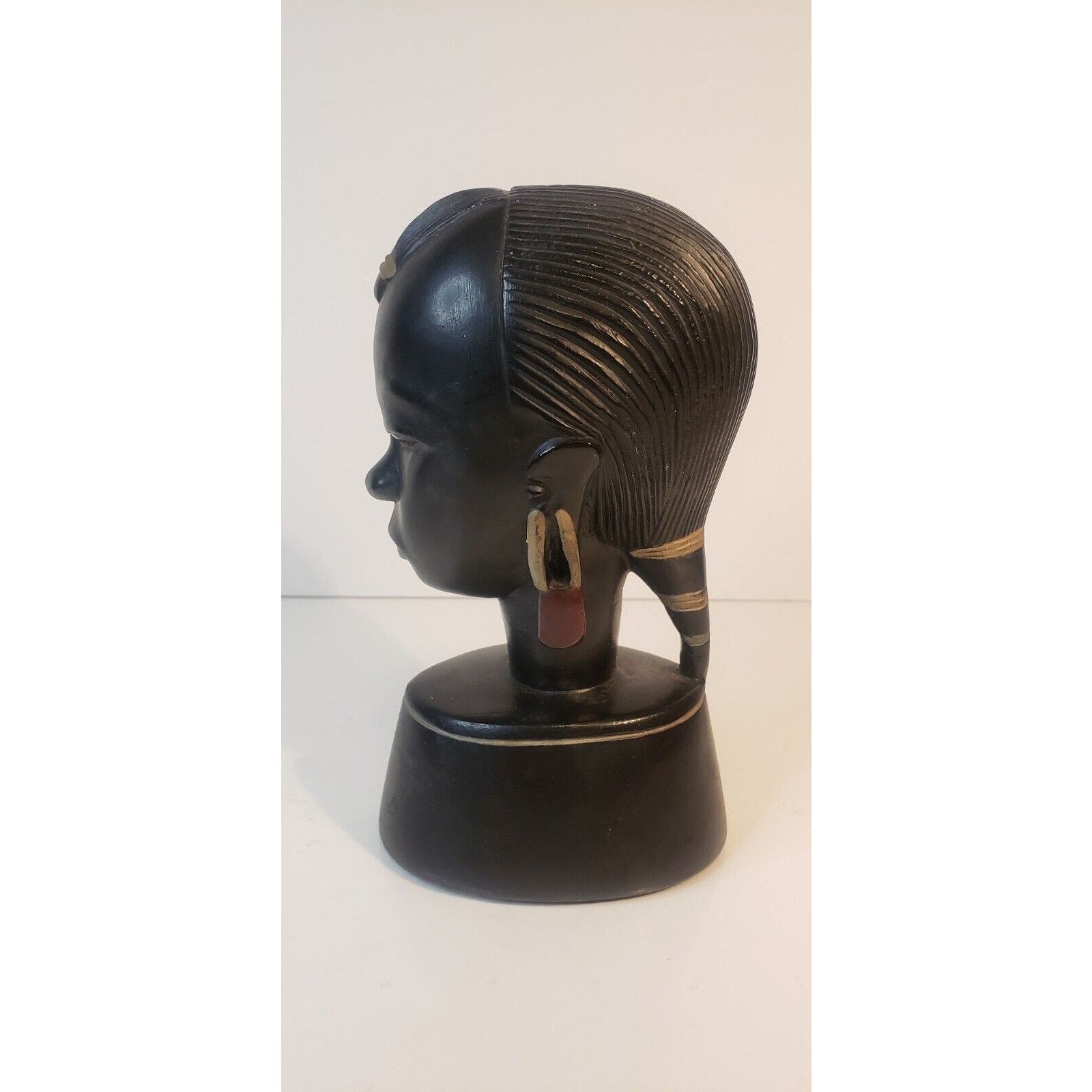 Vintage Abco Chalkware Tribal Woman Bust by Alexander Backer Co. 11" Tall