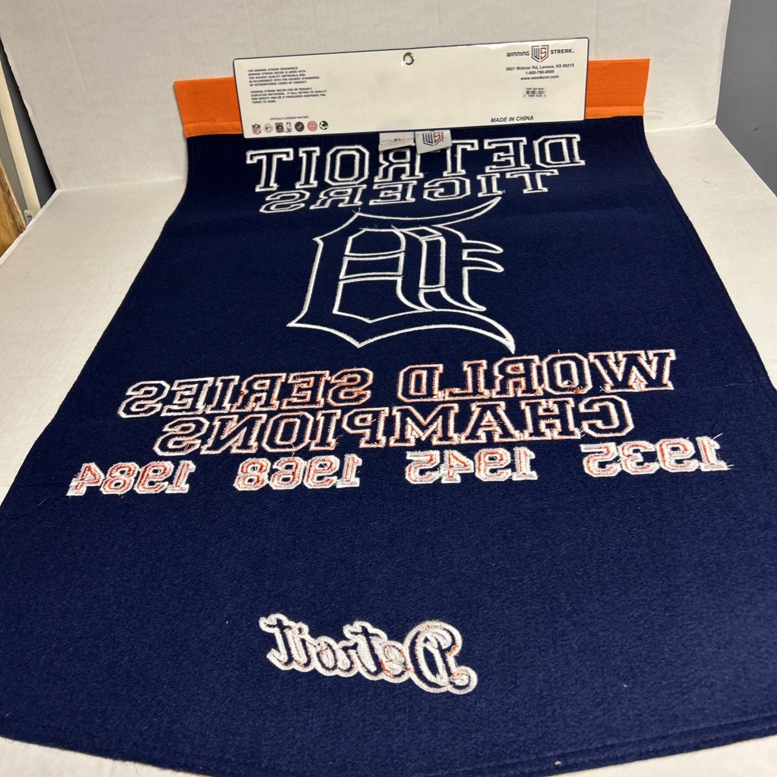 Detroit Tigers Wool Blend MLB Champions Banner, 24" x 36"