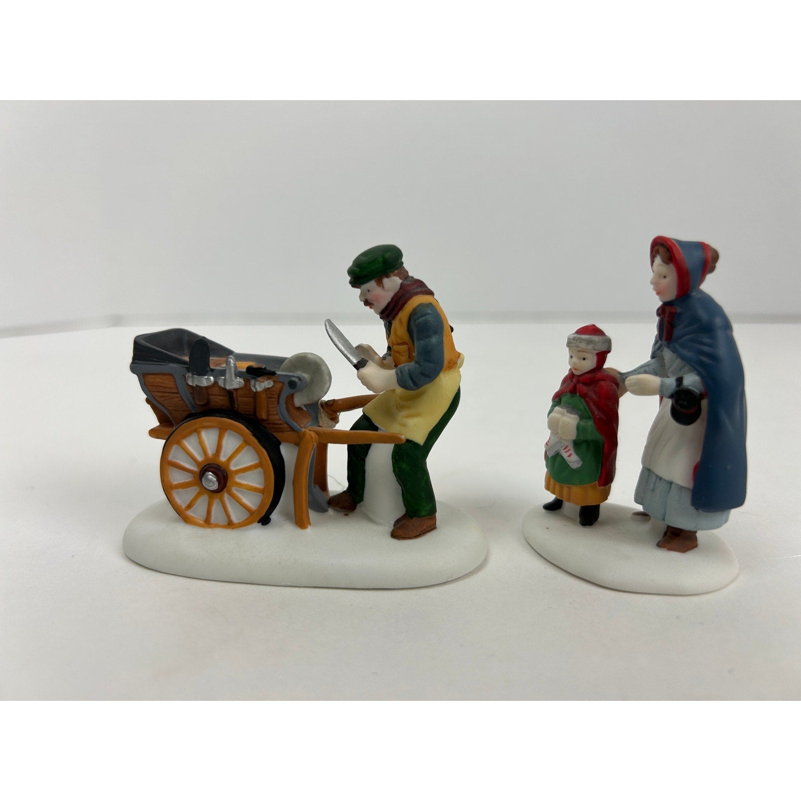 Department 56 New England Village Knife Grinder 56499 set of 2 1993