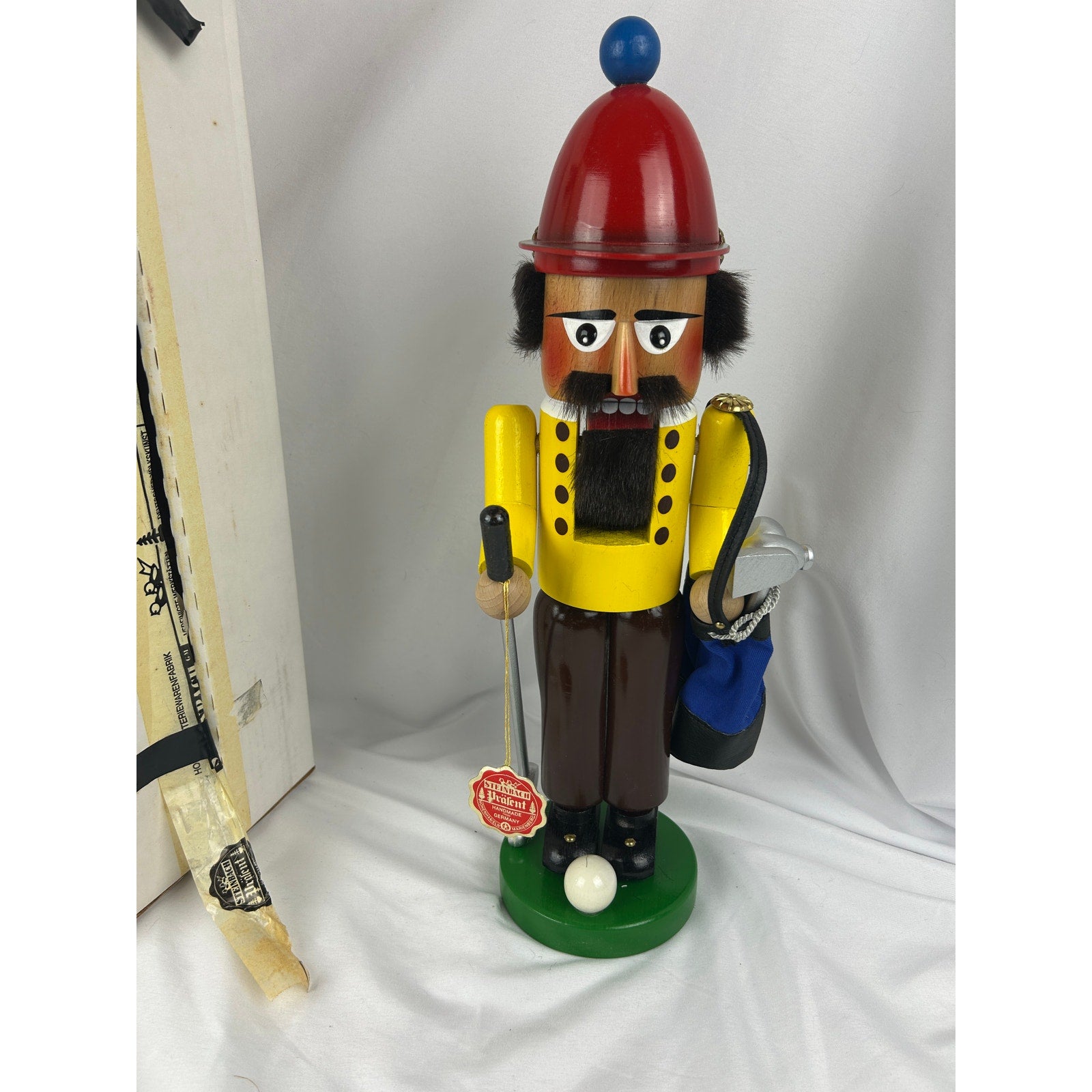 Steinbach S692 The Golfer Nutcracker Handmade Germany w/ Clubs & Box