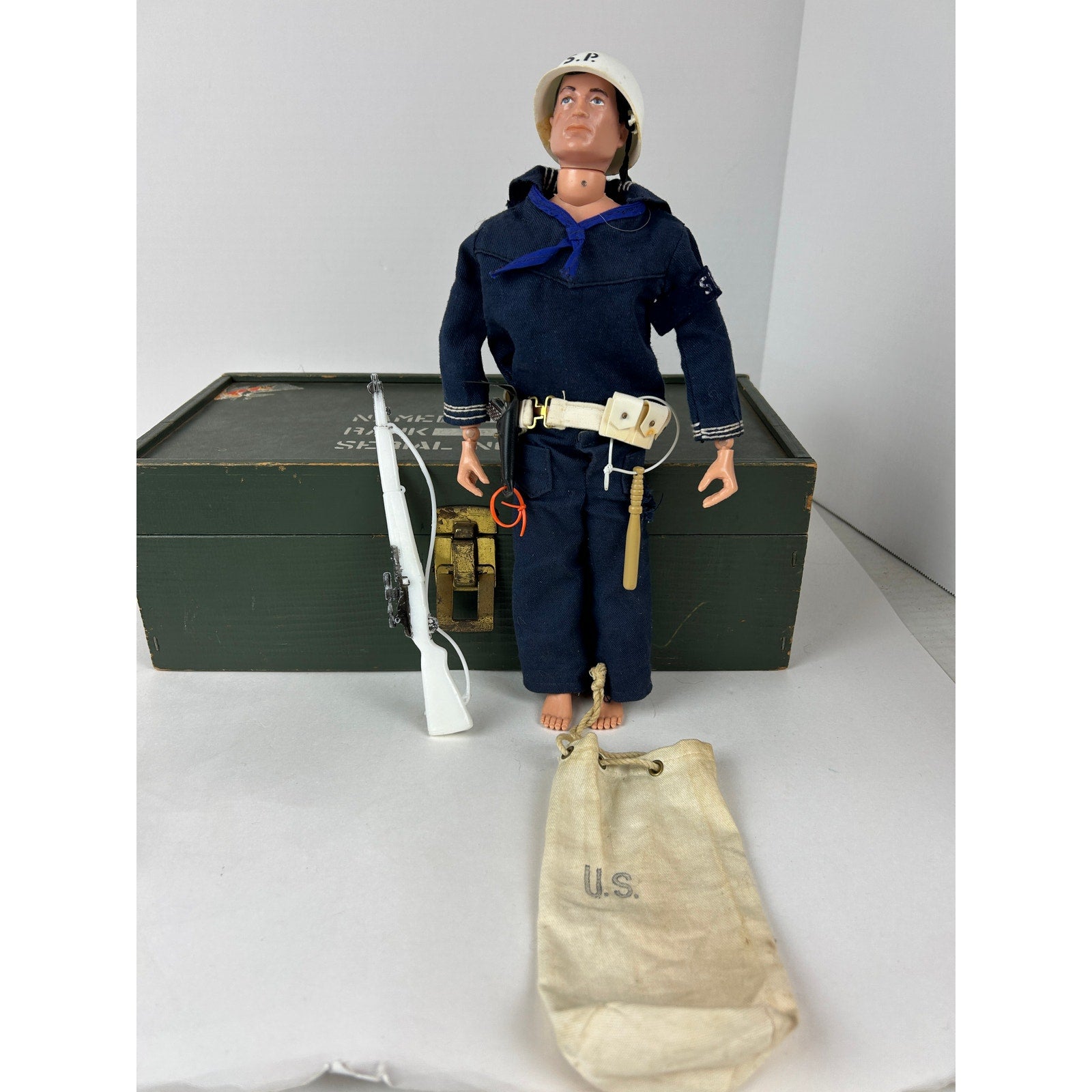 1964 GI Joe Shore Patrol Set with Footlocker Navy Gear 1960s Action Sailor