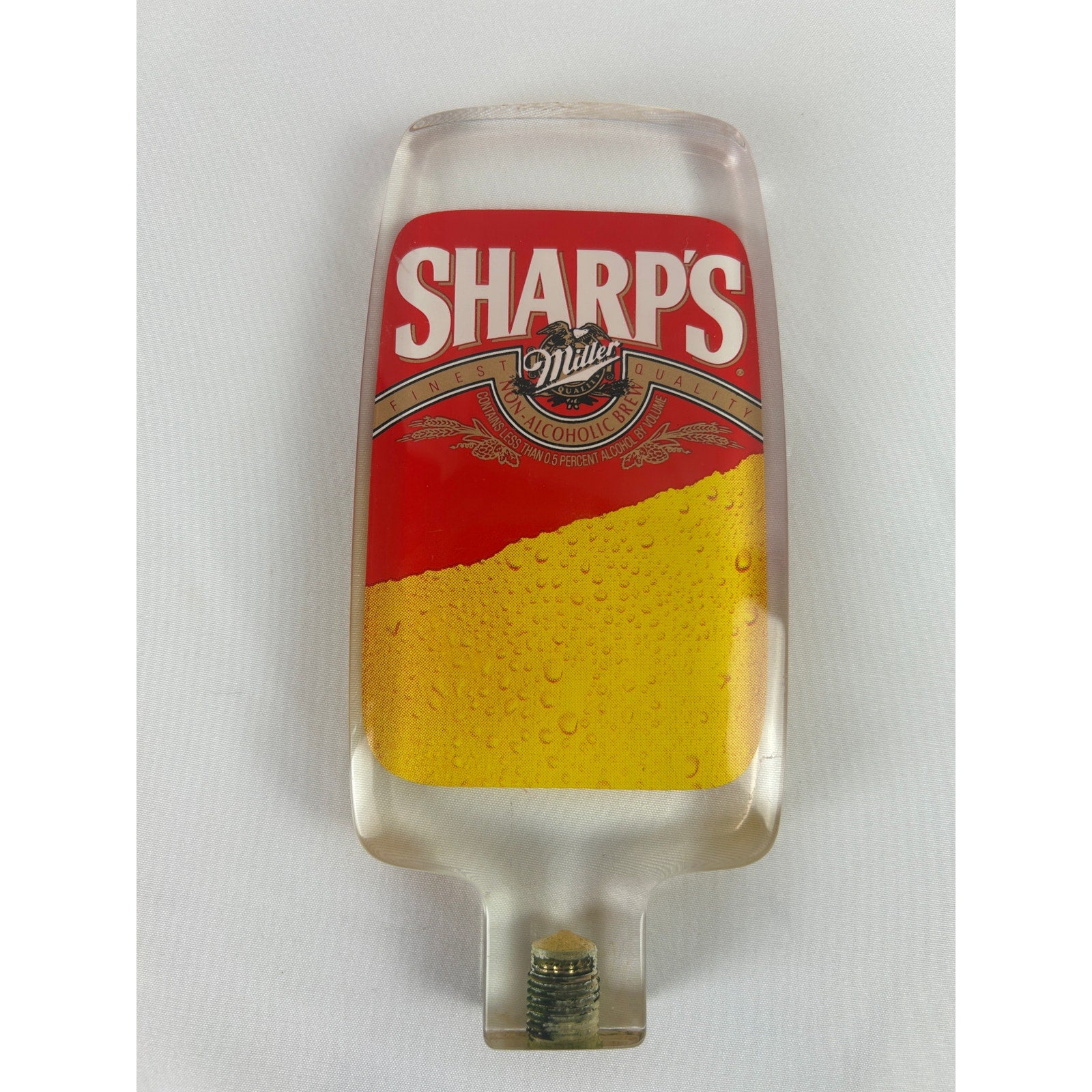 Vintage Miller Sharps Non Alcoholic Beer Acrylic Tap Handle Breweriana 6 Inch