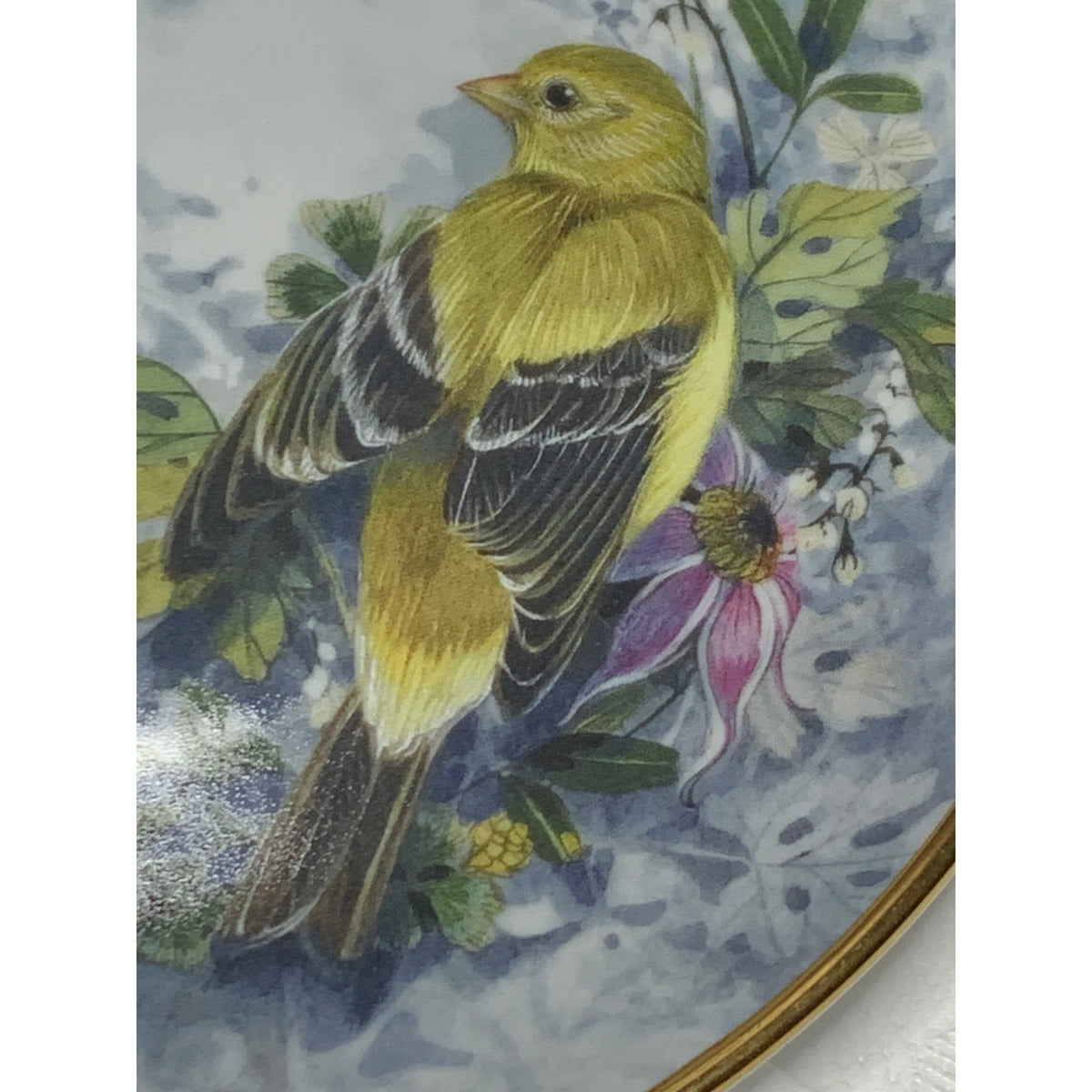 Franklin Mint Autumn Concerto Goldfinch Collector Plate Theresa Politowicz