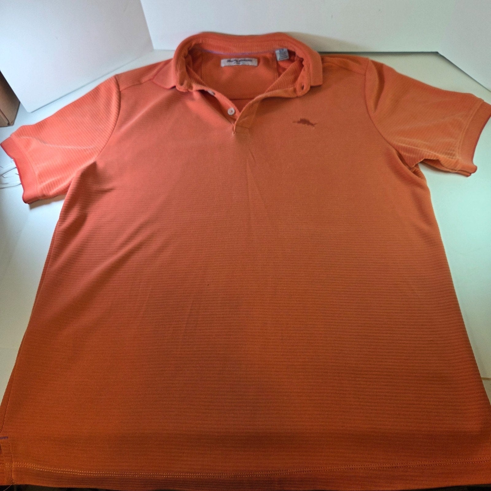 Tommy Bahama IslandZone Polo Shirt Orange S Tencel Blend Lightweight Size S
